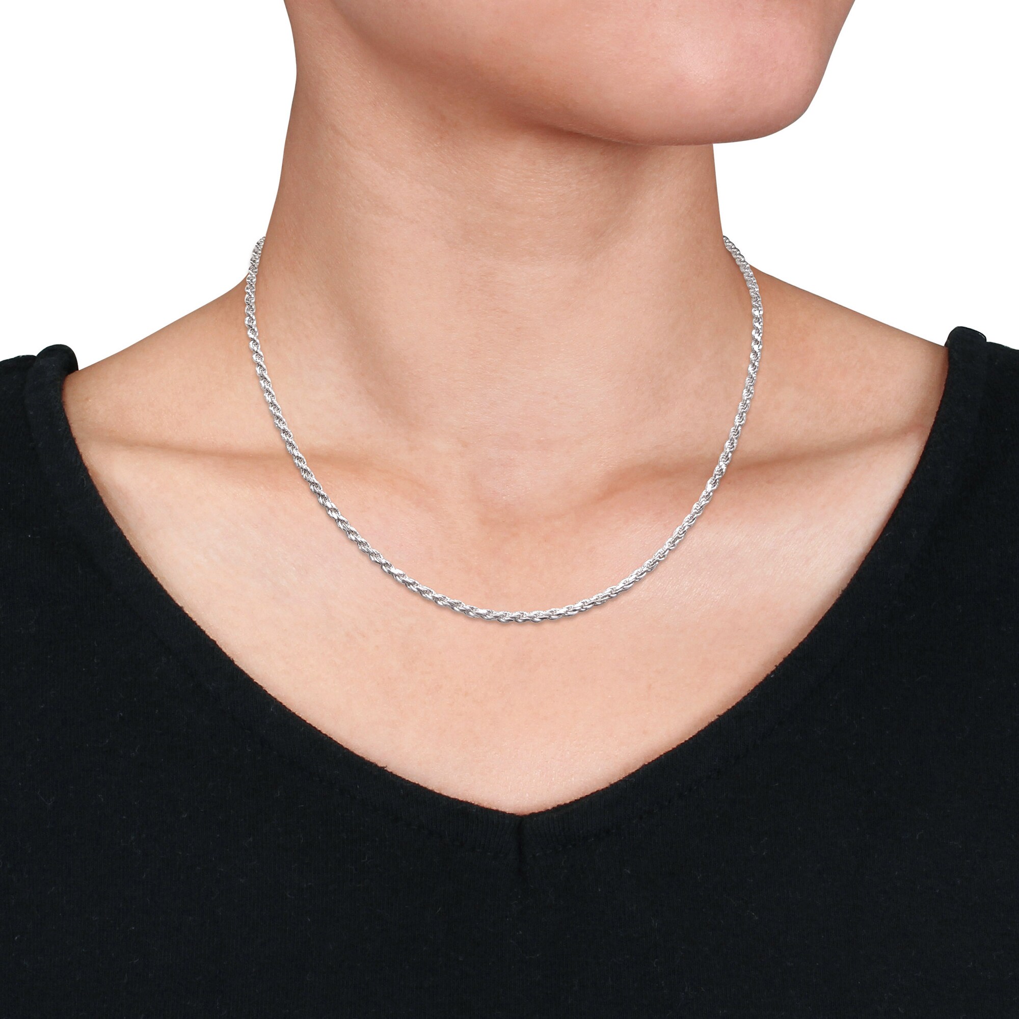 2.2mm Rope Chain Necklace in Sterling Silver | Peoples Jewellers