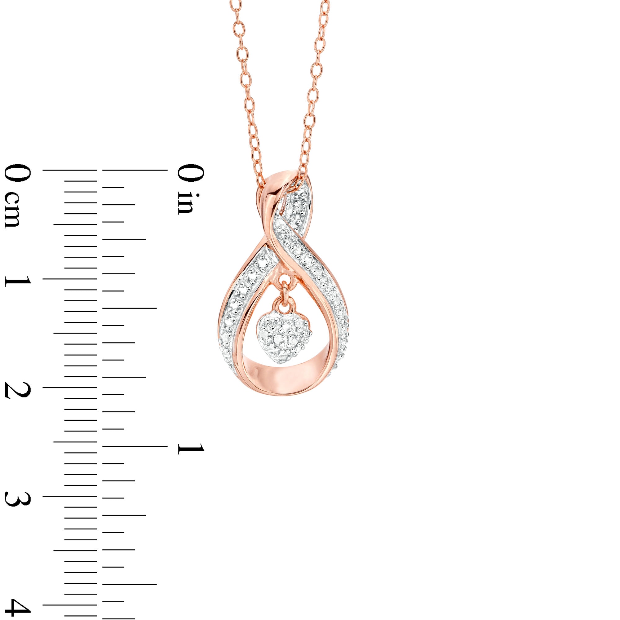 Diamond Accent Infinity Heart Pendant in Sterling Silver with 18K