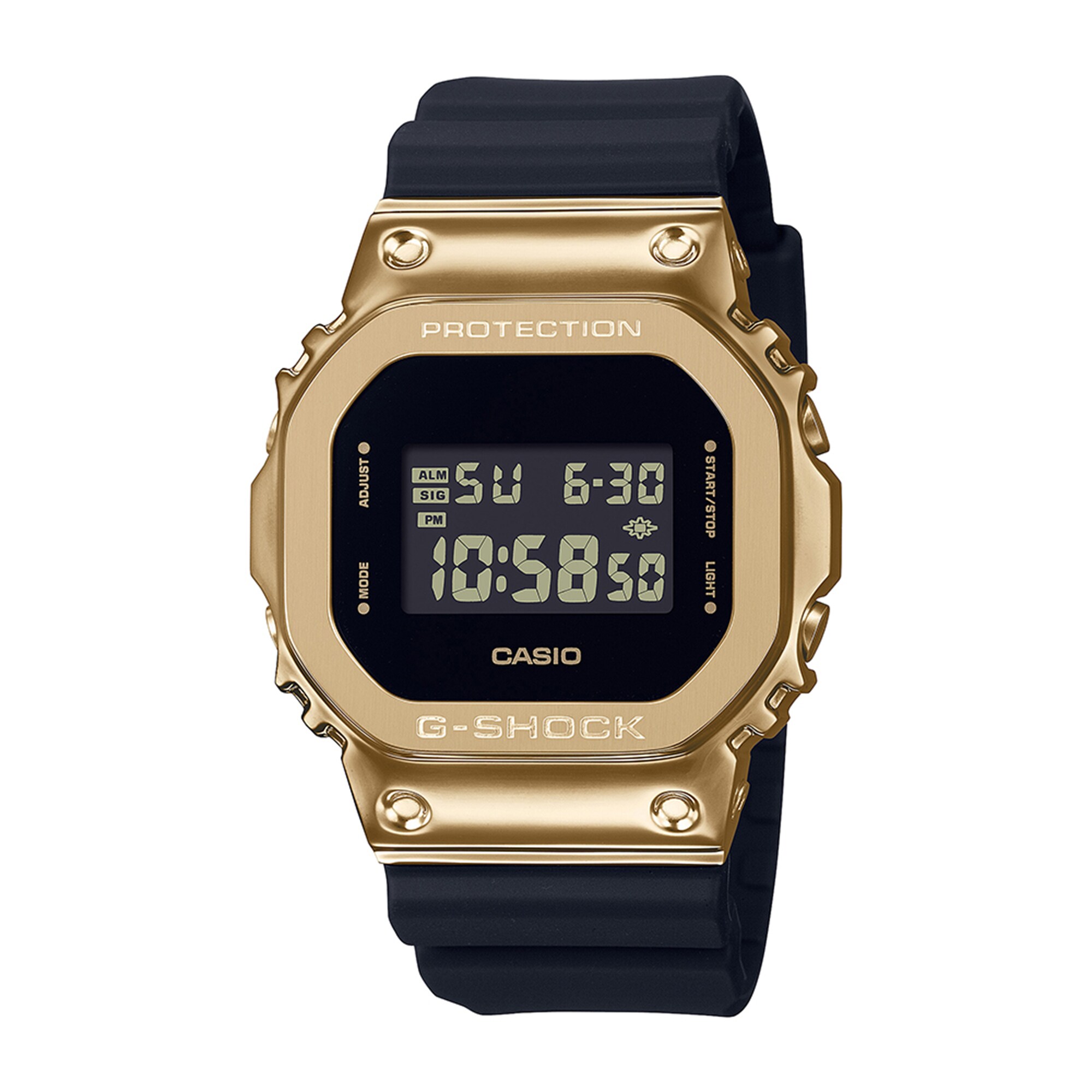 Men's Casio G-Shock Classic Gold-Tone IP Black Resin Strap Watch
