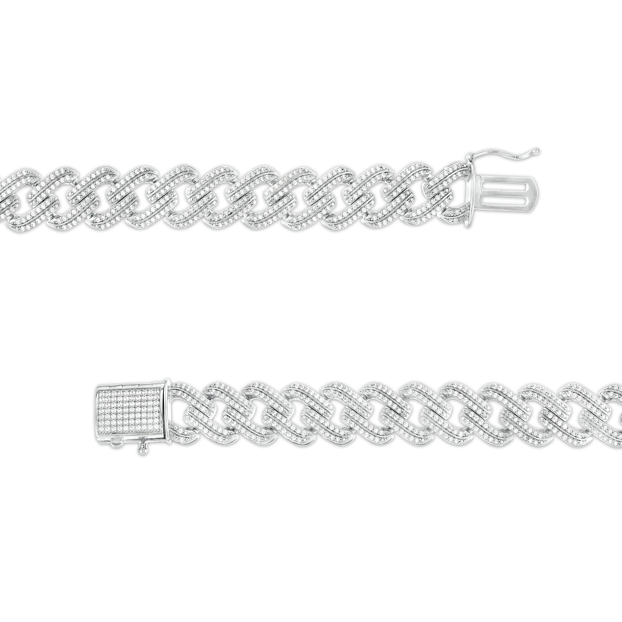 Men's 10 CT. T.W. Diamond Curb Chain Necklace in 10K White