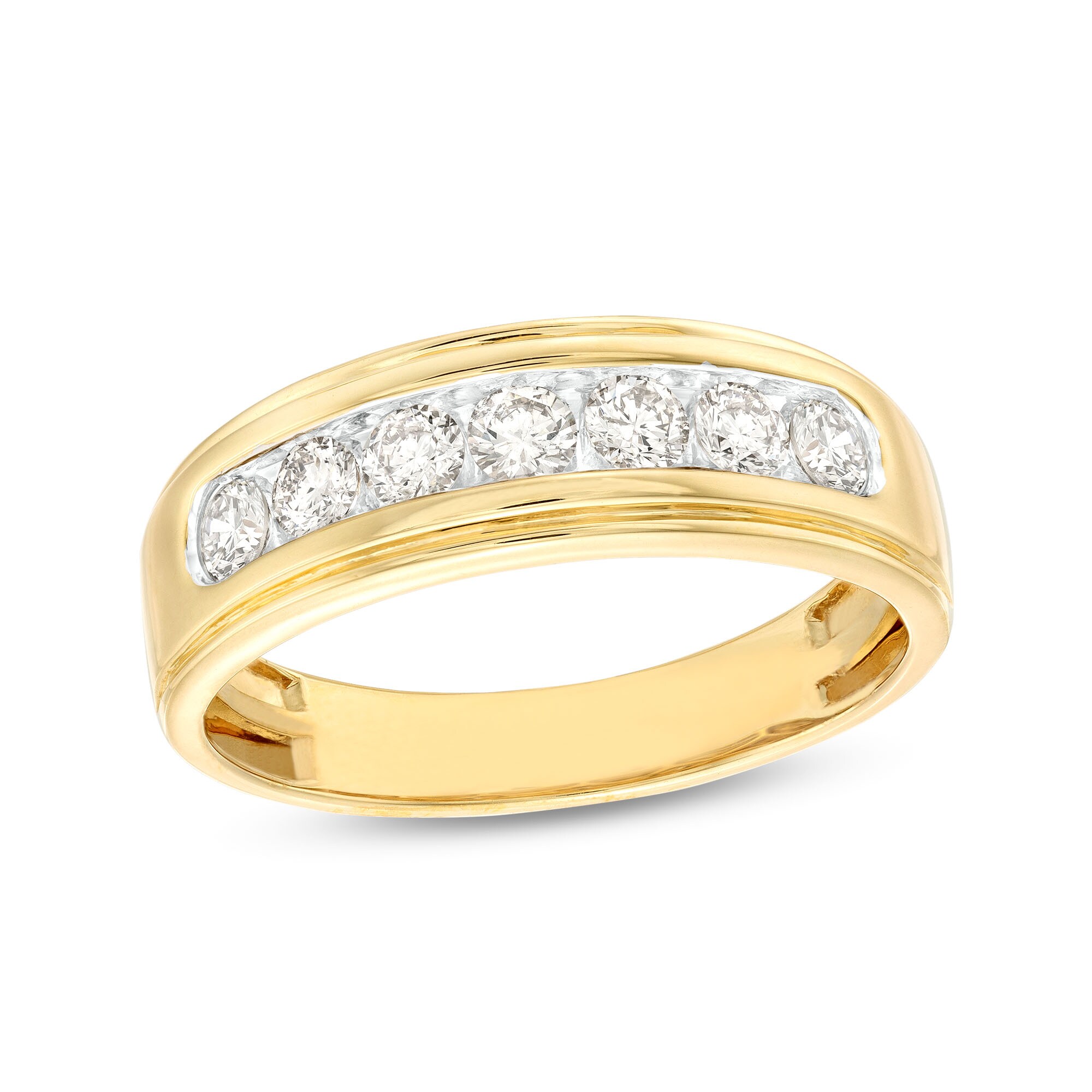 3/4 CT. T.W. Diamond Seven Stone Wedding Band in 10K Gold | Zales