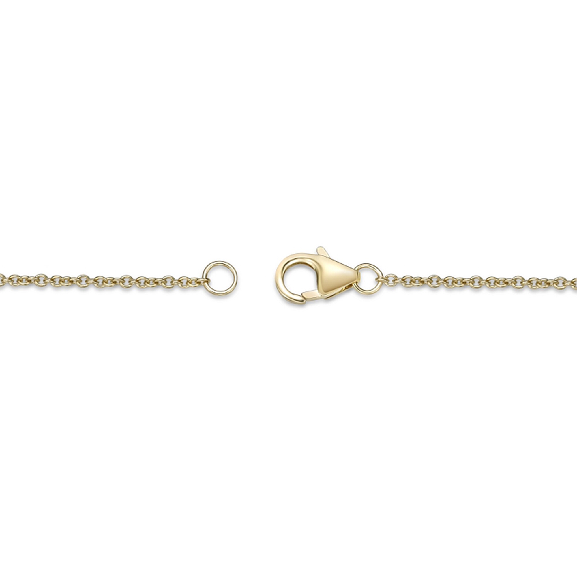 White Topaz Frame Heart Lock Necklace in Sterling Silver with 18K