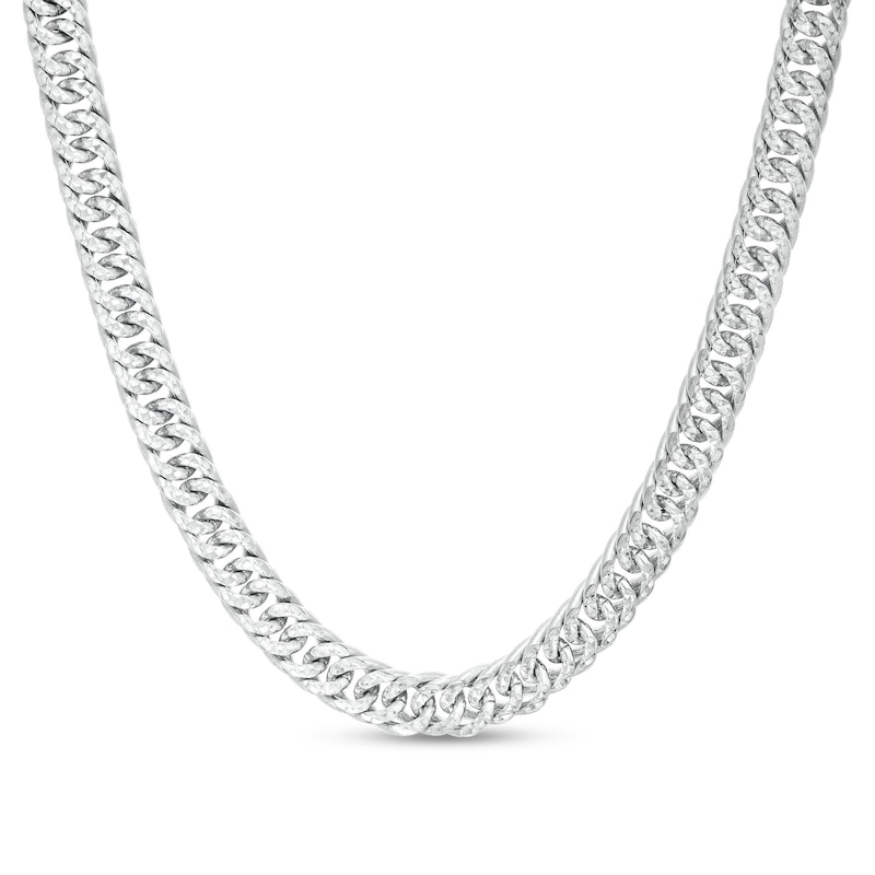 5.6mm Diamond-Cut Curb Chain Necklace in Solid Sterling Silver 