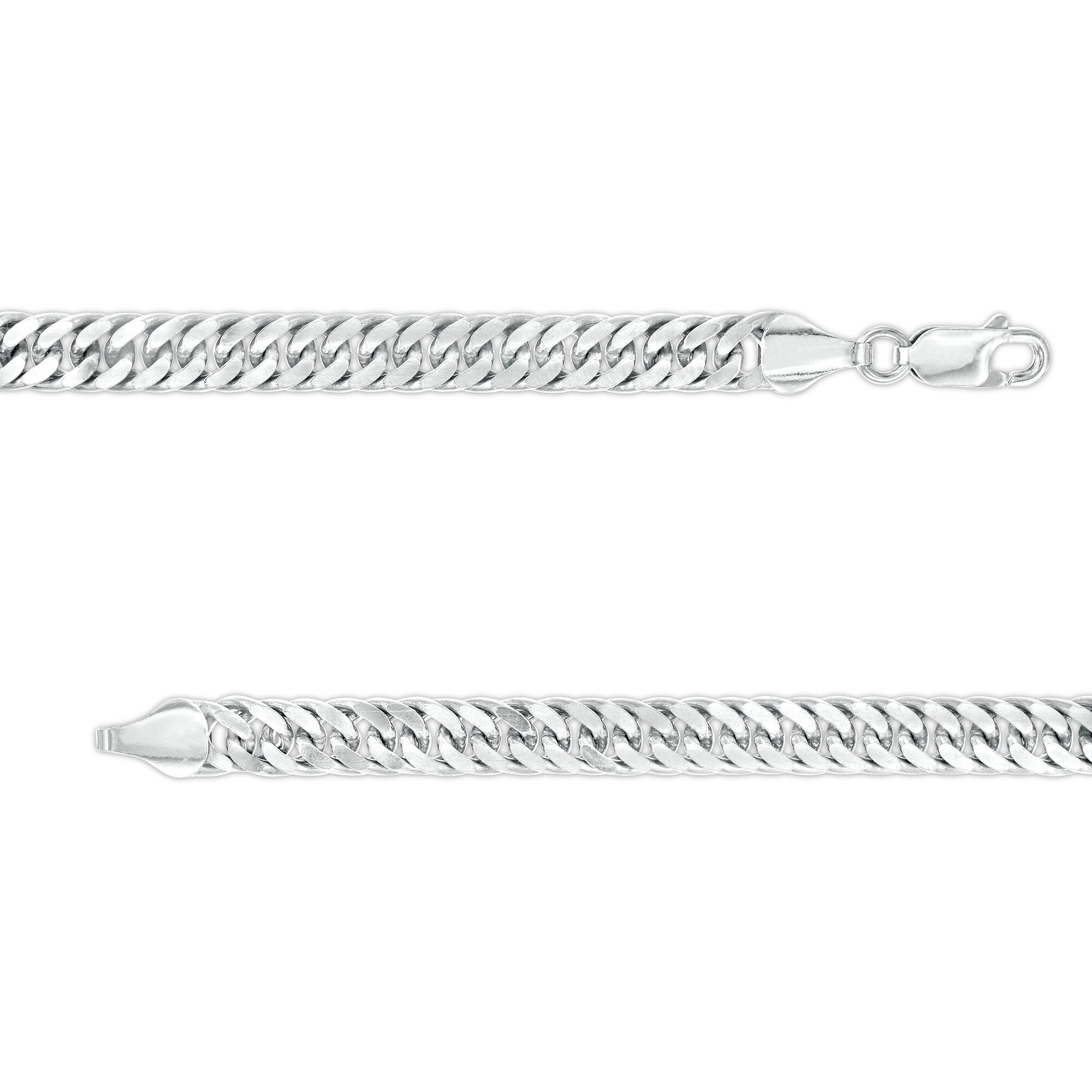 5.6mm Diamond-Cut Curb Chain Necklace in Solid Sterling Silver