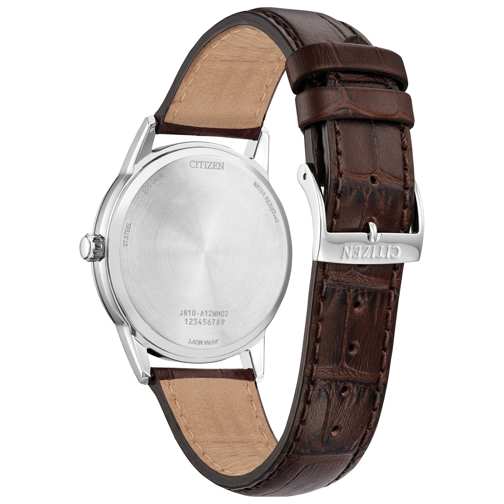 Men's Citizen Eco-Drive® Classic Brown Leather Strap Watch with
