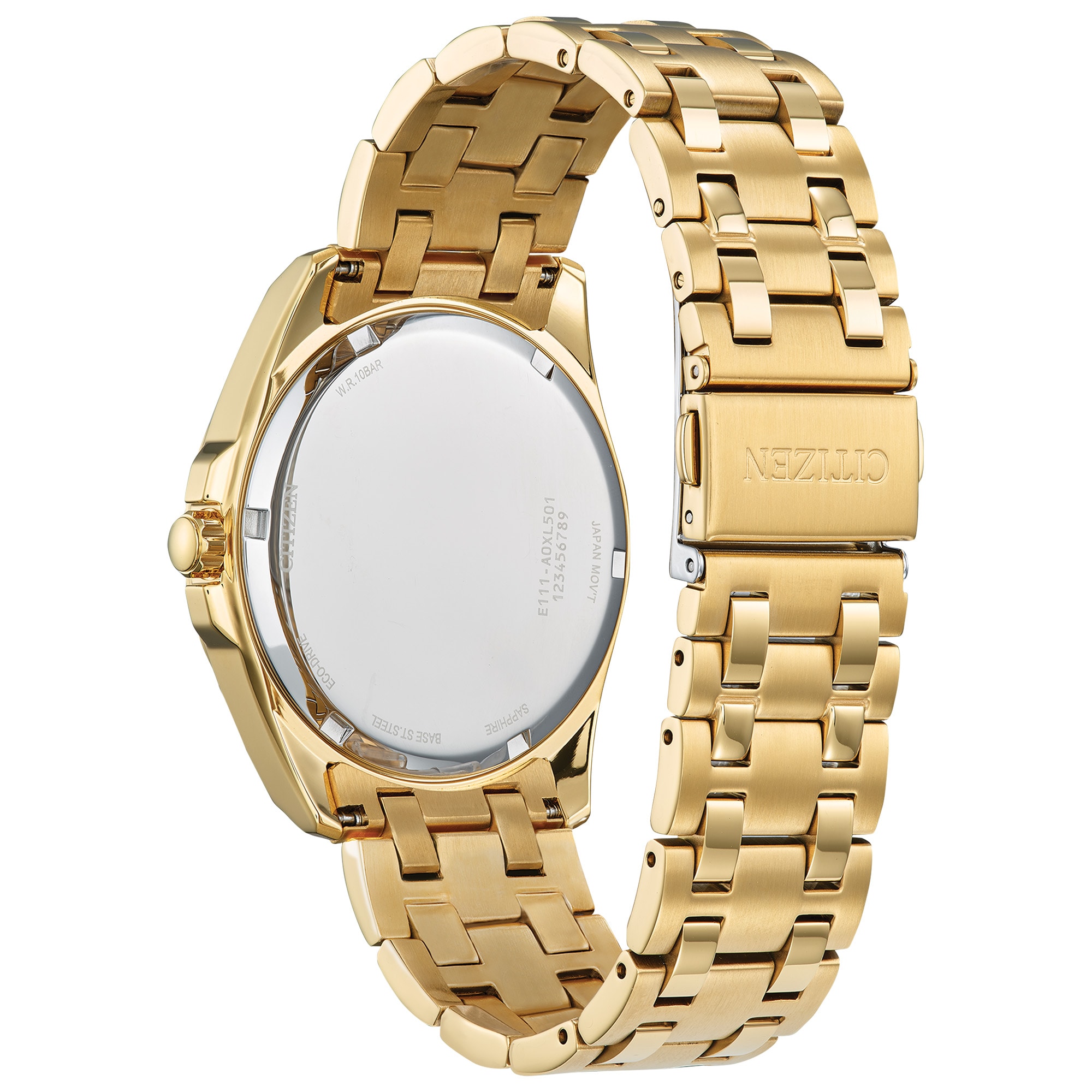 Men's Citizen Eco-Drive® Classic Gold-Tone IP Watch with Blue Dial