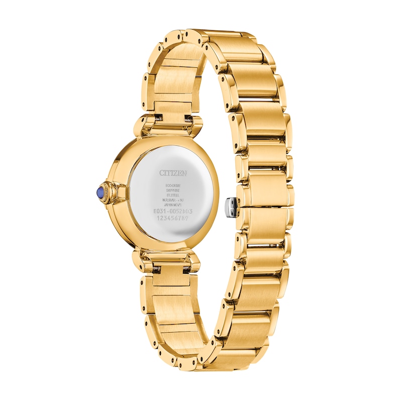 Ladies' Citizen Eco-Drive® L Mae Diamond Accent Gold-Tone Watch