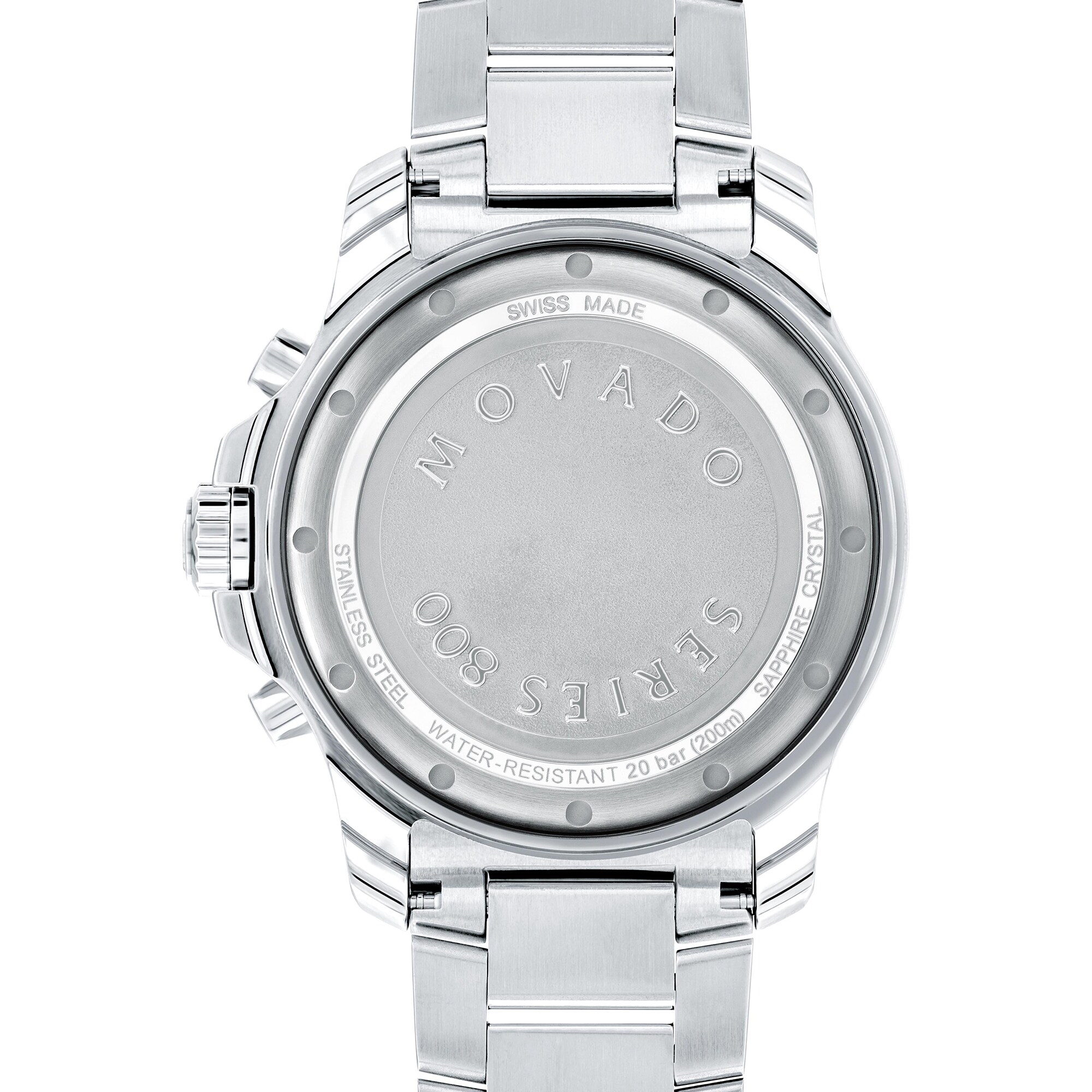 MOVADO シルバー 円形掛時計 Men's Movado Series 800 Chronograph Watch with Green Dial (Model