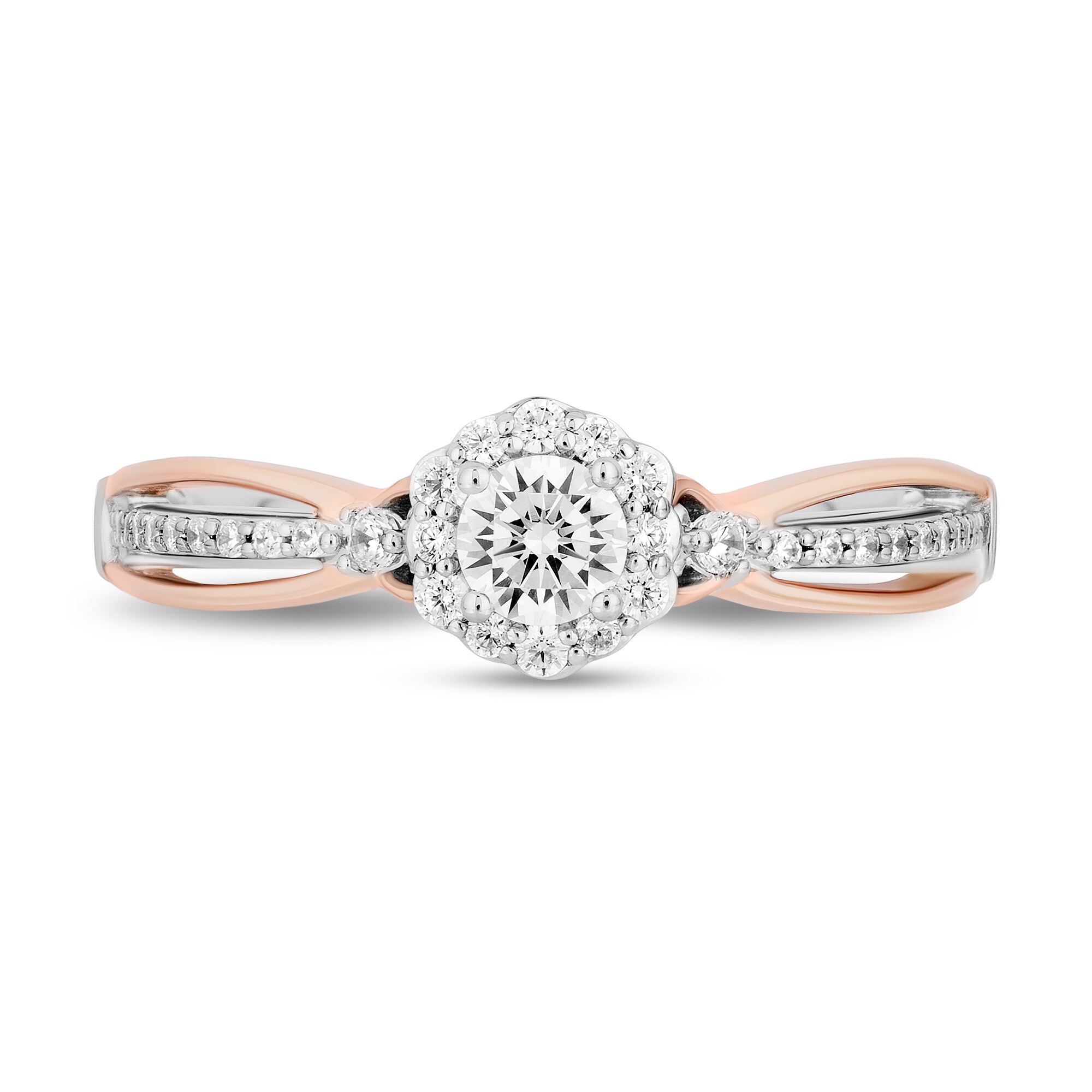 Enchanted Disney Belle 1/2 CT. T.W. Diamond Scallop Frame Split