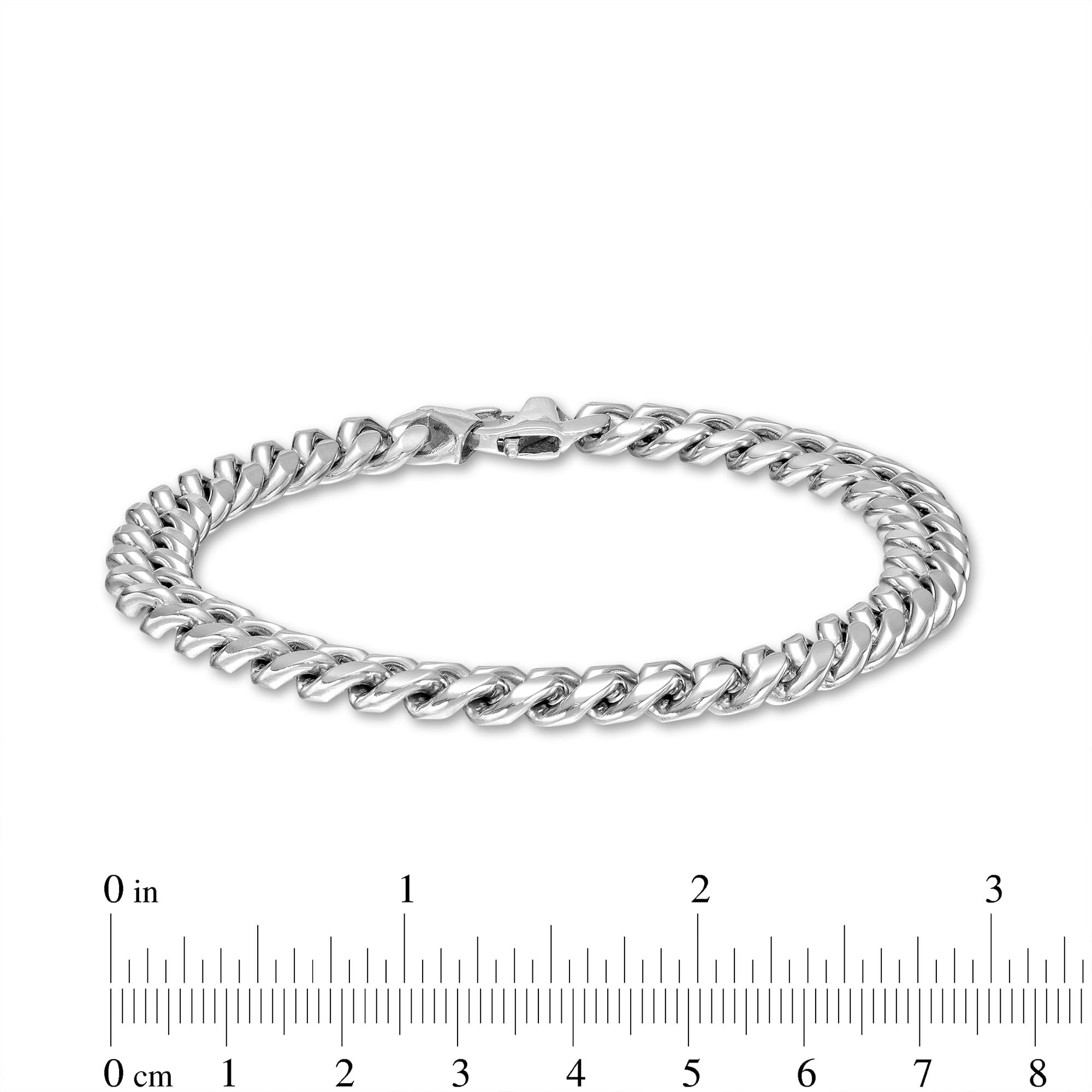 Polished and Satin 3.5mm Reversible Curb Chain Bracelet and