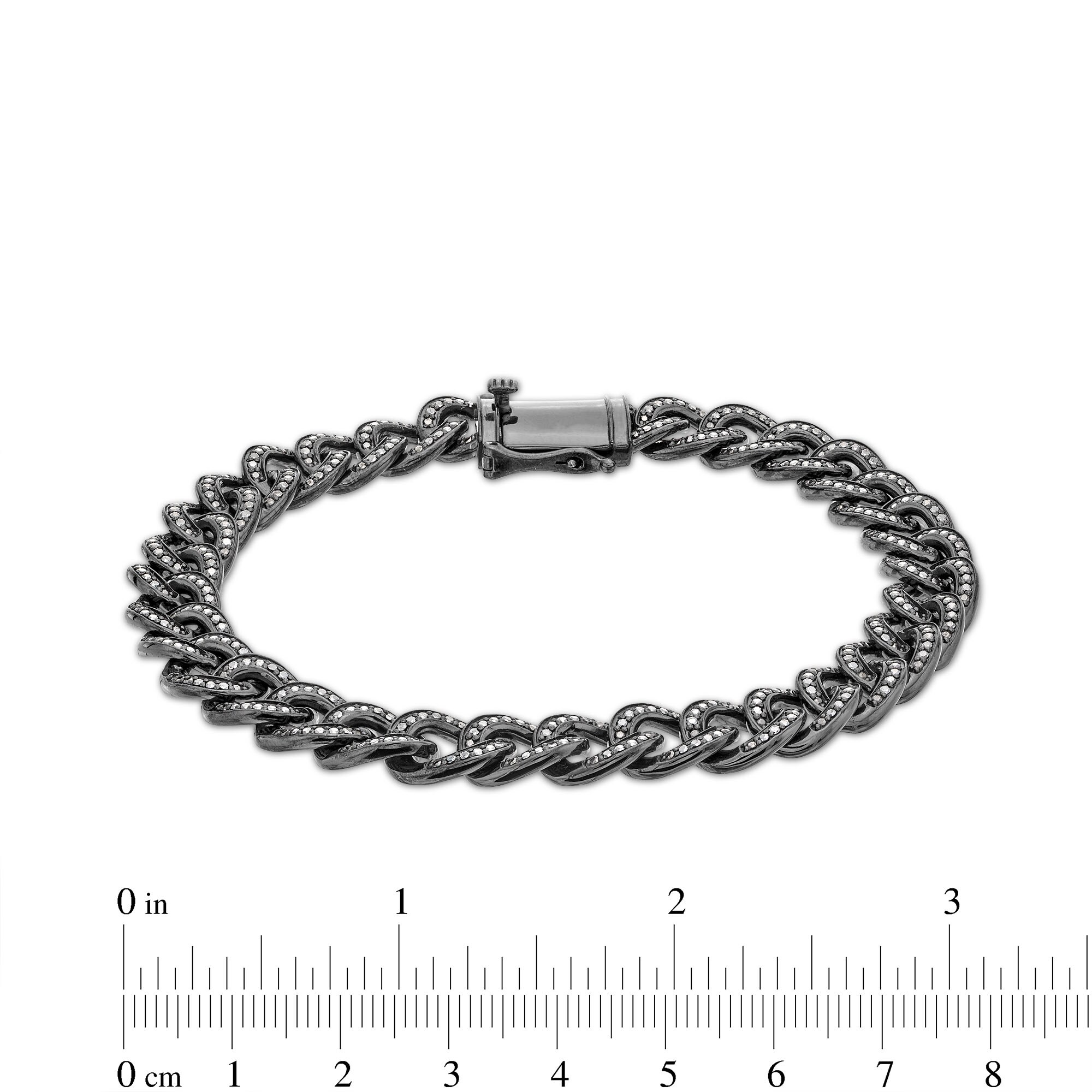 Vera Wang Men 1-3/4 CT. T.W. Black Diamond Curb Chain Bracelet in