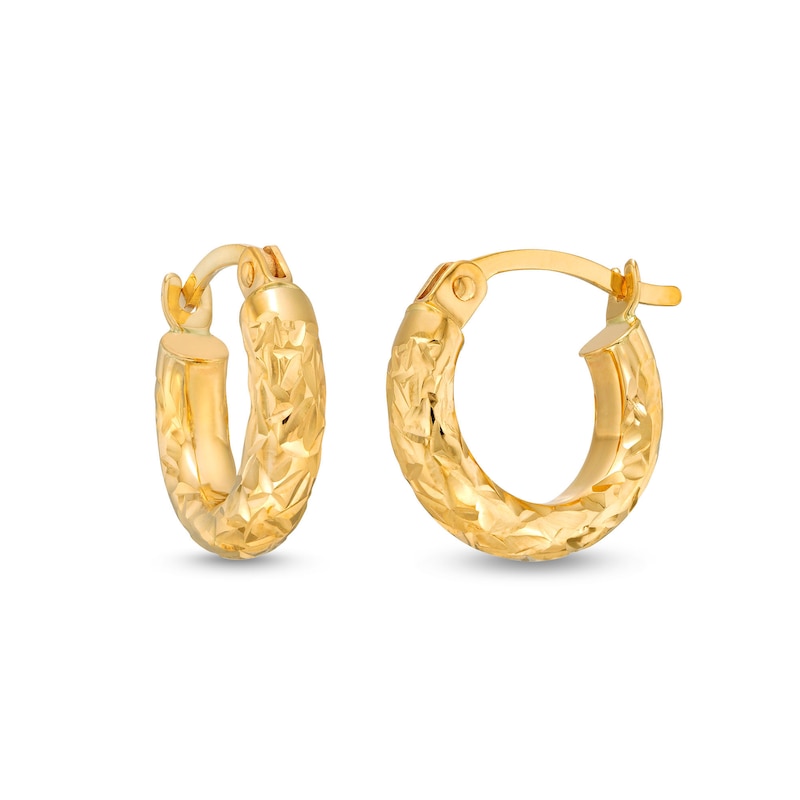 9ct Yellow Gold Diamond Cut Creole Hoop Earrings – 30mm – Italian Made – Nickel-Free – Gift Pouch Included