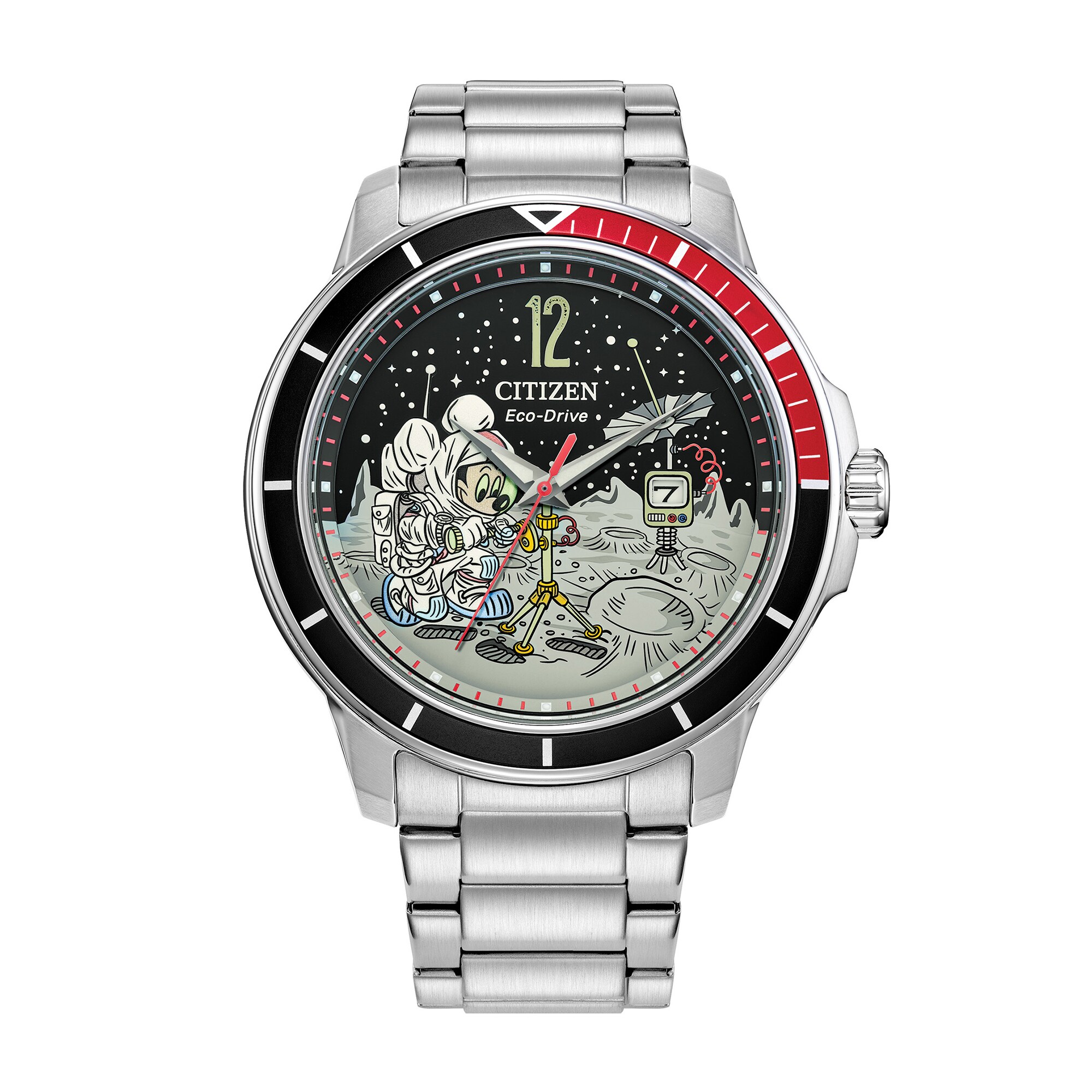 Men's Citizen Eco-Drive® Disney Astronaut Mickey Silver-Tone Watch