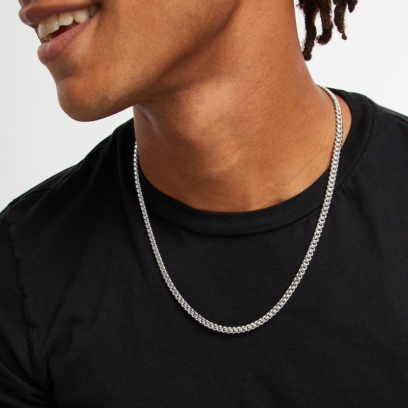 Cuban Curb Chain Necklace in Solid Sterling Silver 22&quot