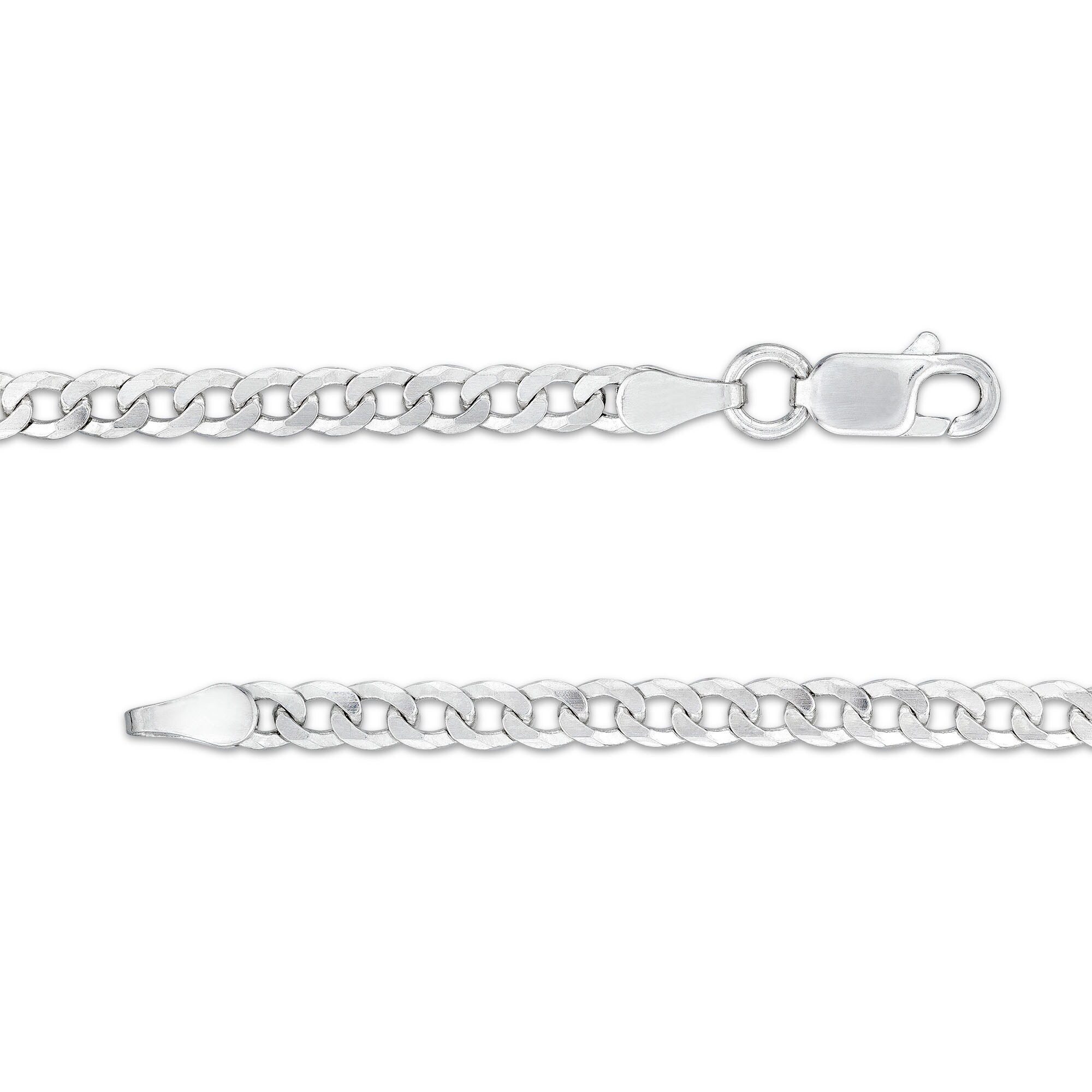 3.2mm Curb Chain Necklace in Solid Sterling Silver - 20&quot