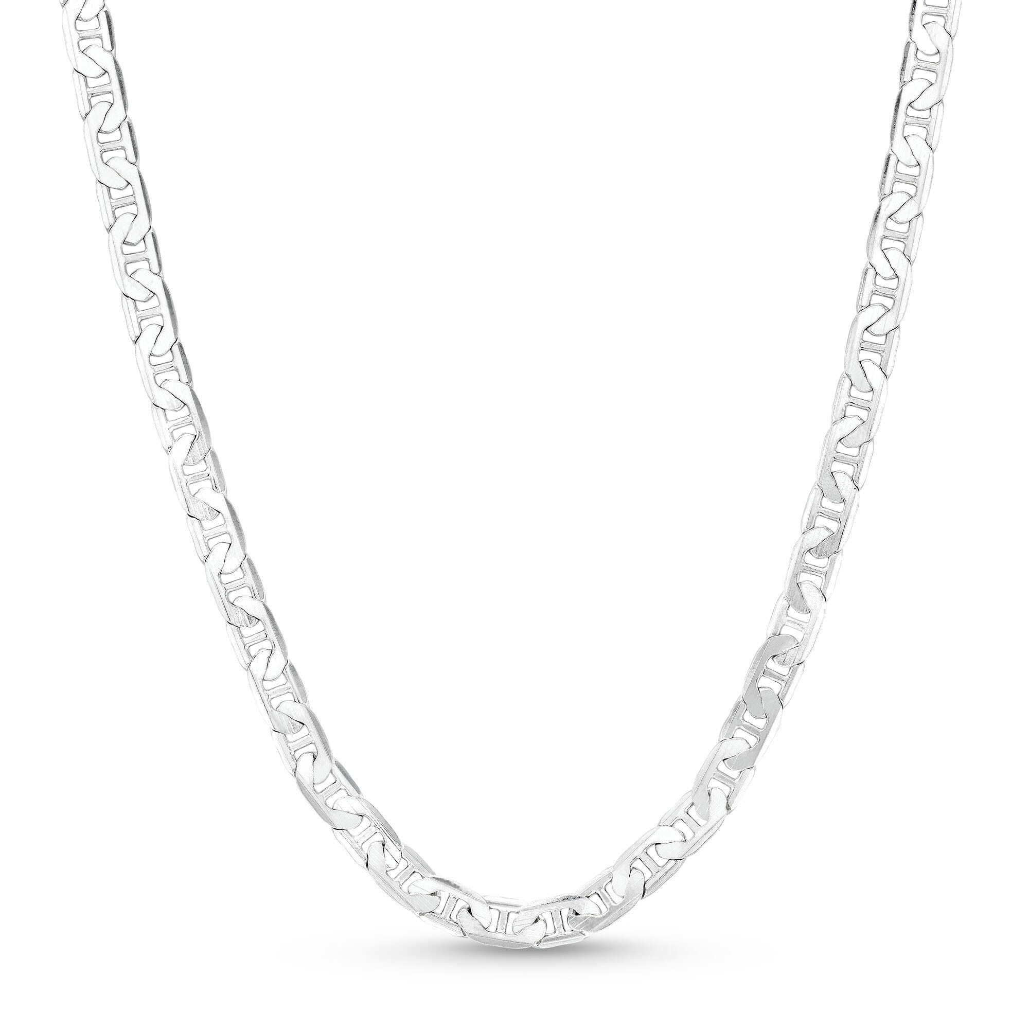 4.8mm Mariner Chain Necklace in Solid Sterling Silver - 22&quot