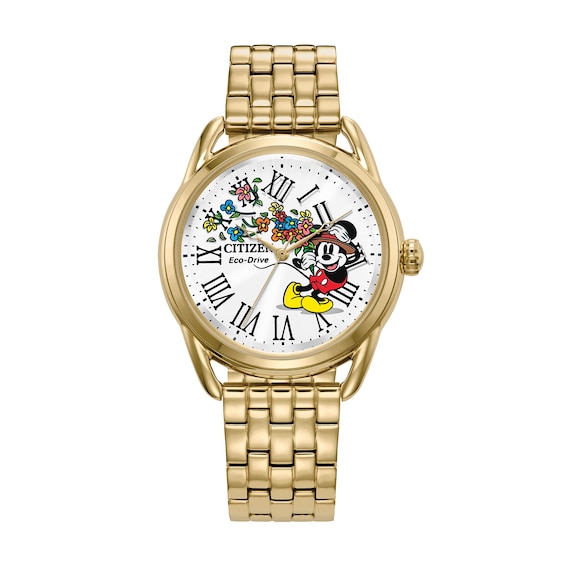 Gold Mickey Mouse Women\'s Watch Disney Adult Size Two-tone Metal Mickey Mouse Watch  main image 3