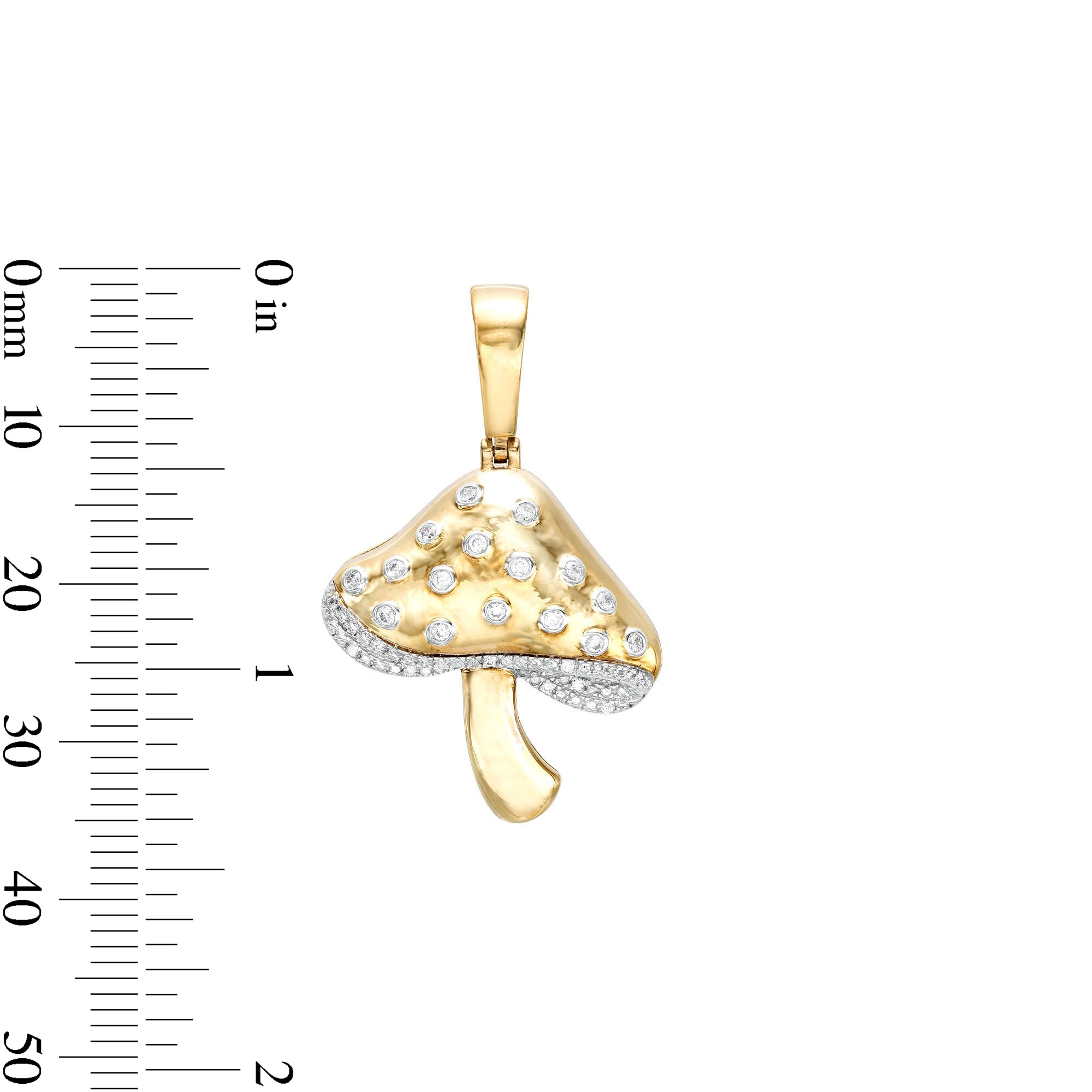 1/6 CT. T.W. Diamond Mushroom Necklace Charm in Sterling Silver