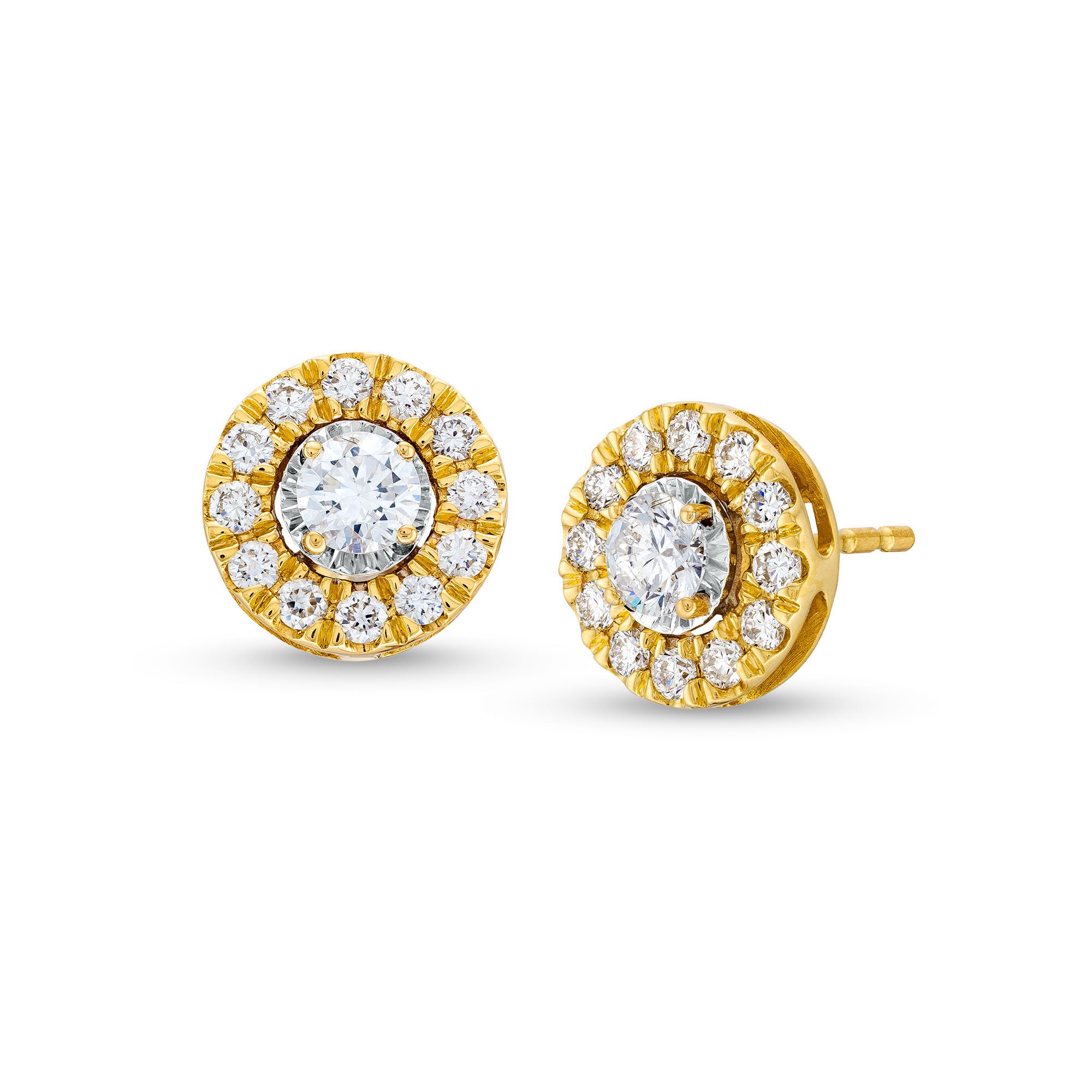 5/8 CT. T.W. Lab-Grown Diamond Frame Stud Earrings in 14K Gold (F