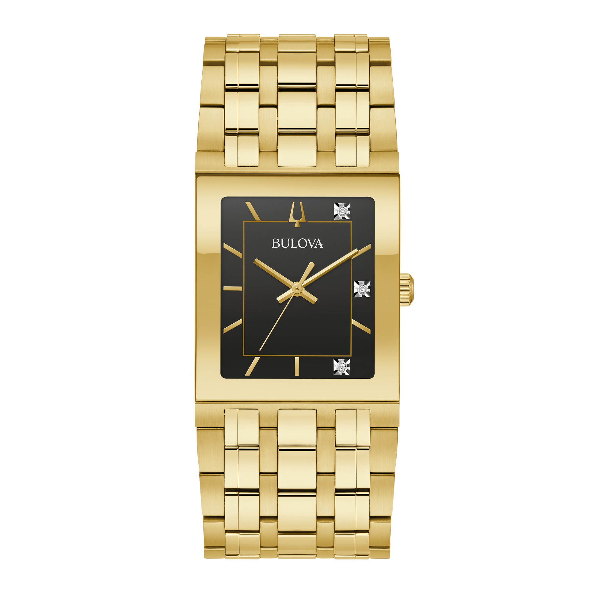 Men's Bulova Quadra Marc Anthony Diamond Accent Gold-Tone Watch