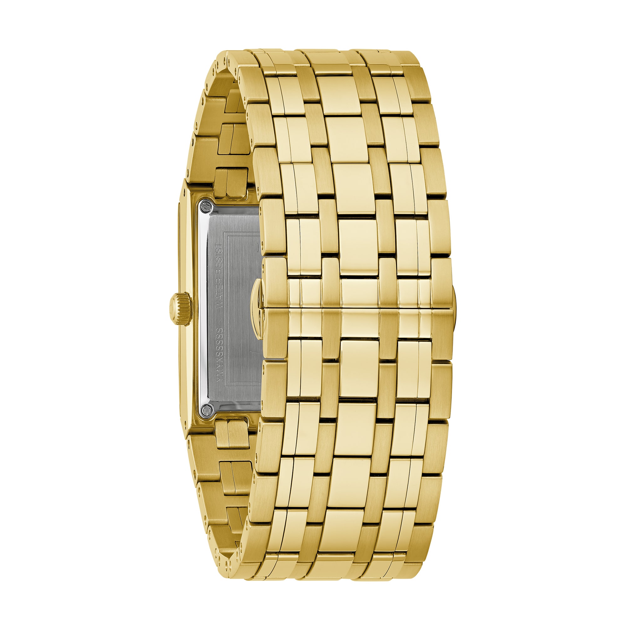 Bulova ゴールド スクエア型 腕時計 Men's Bulova Quadra Marc Anthony Diamond Accent Gold-Tone Watch