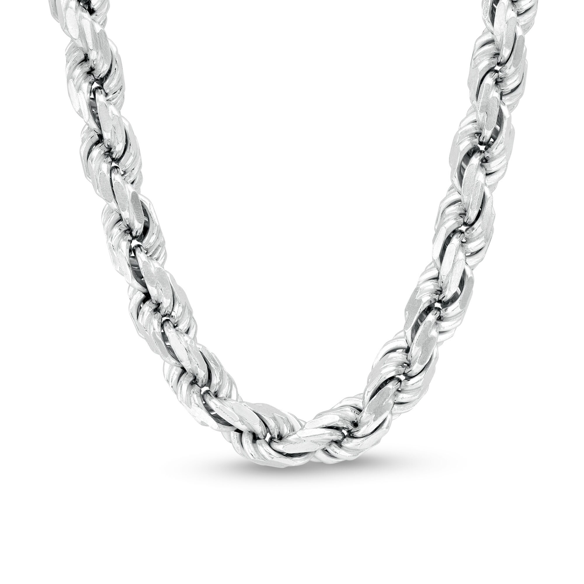 7.2mm Rope Chain Necklace in Solid Sterling Silver - 20&quot