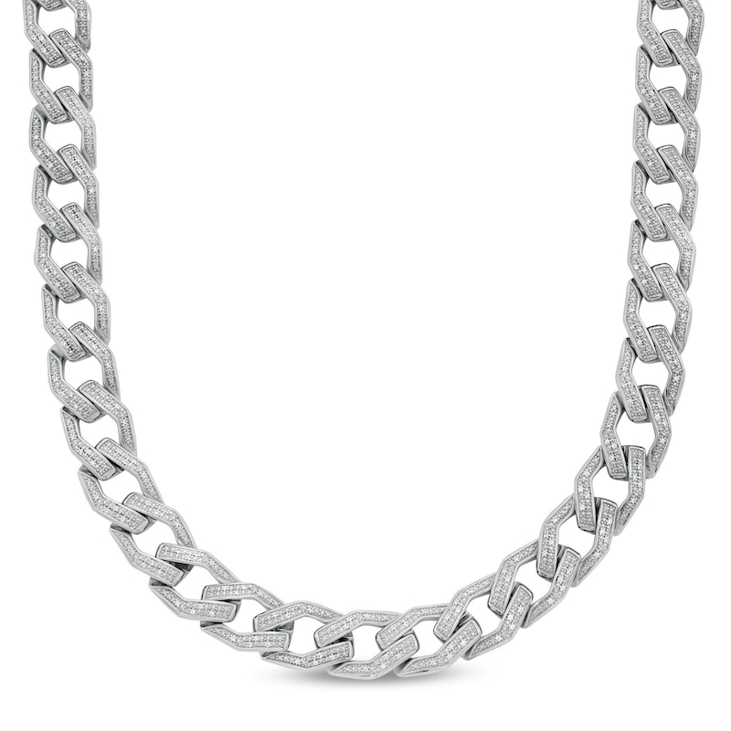 Zales jewelry selling for both necklace 9.25 4.9mm Diamond-Cut Curb Chain Necklace in Solid Sterling  main image 3