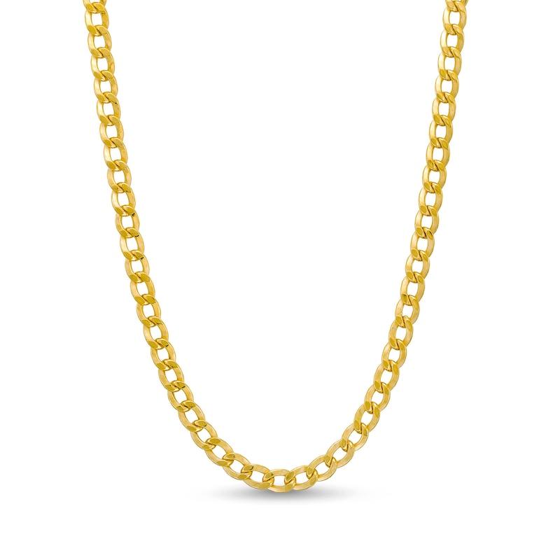 Men's Curb Chain Necklace in Hollow 10K Gold 22&quot