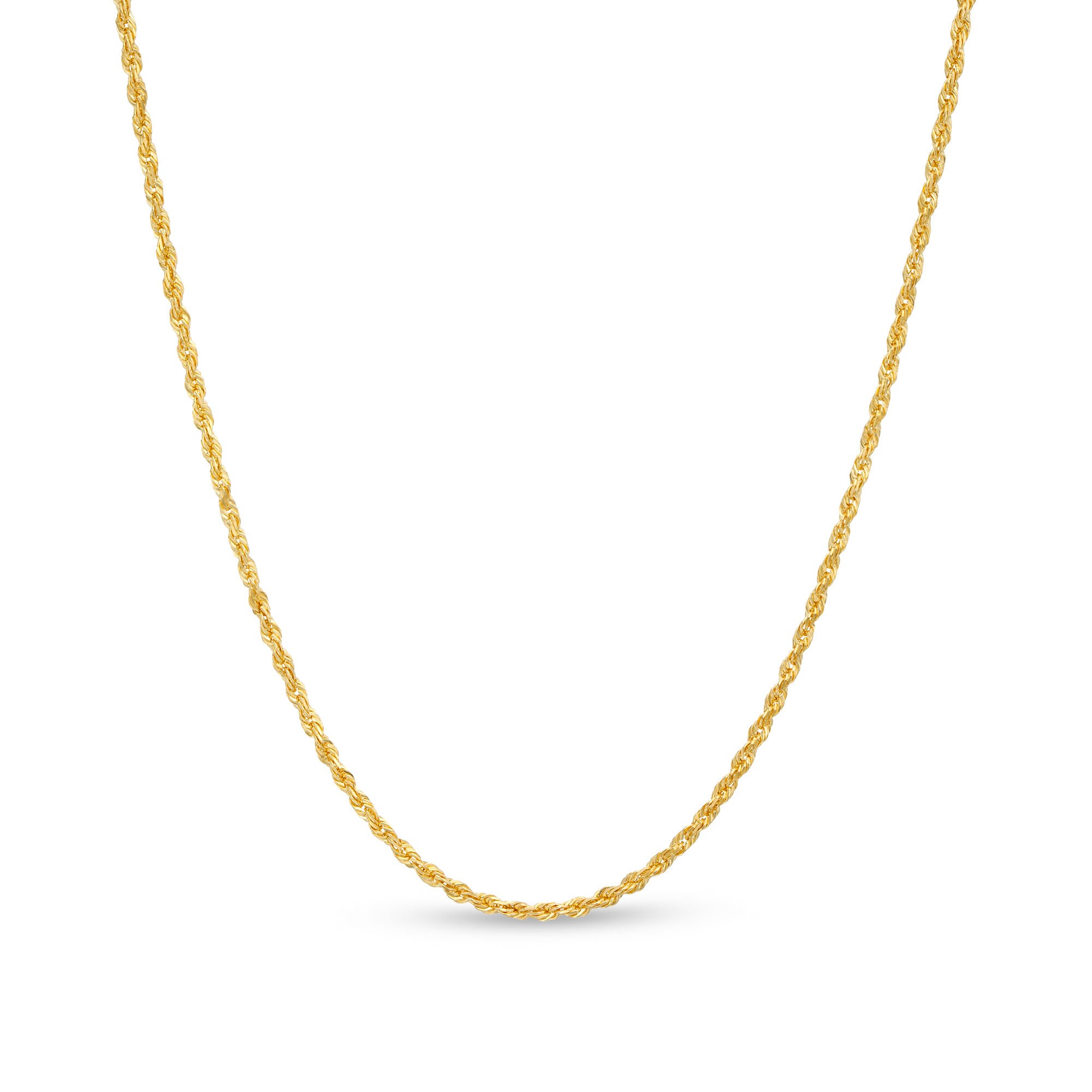 1.6mm Diamond-Cut Rope Chain Necklace in Solid 10K Gold - 20&quot