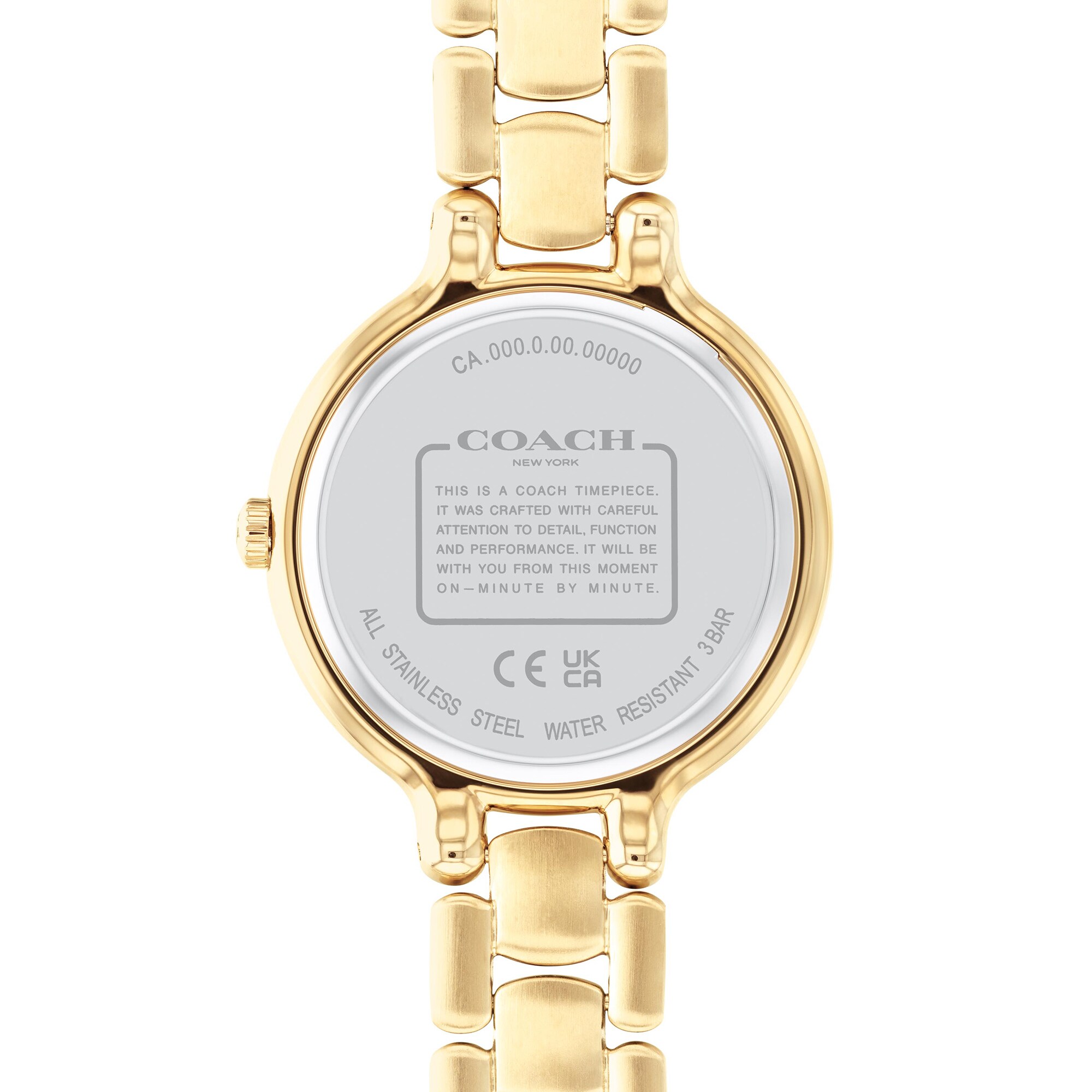 Ladies' Coach Chelsea Crystal Accent Gold-Tone IP Watch with Green