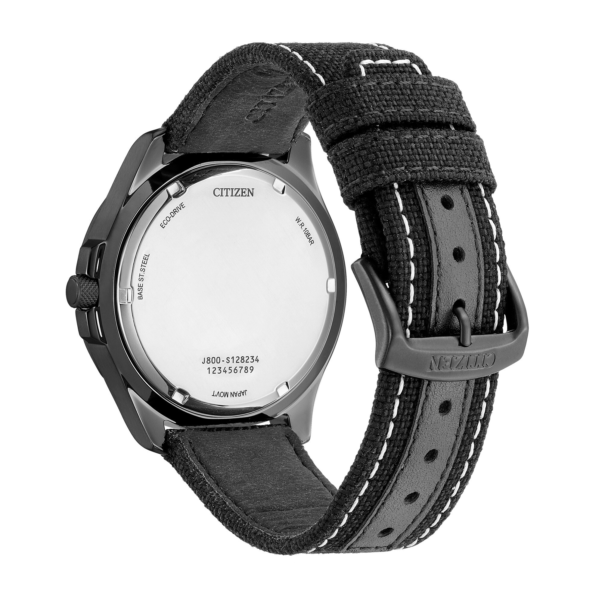 Men's Citizen Eco-Drive® Classic Black Leather Strap Watch with