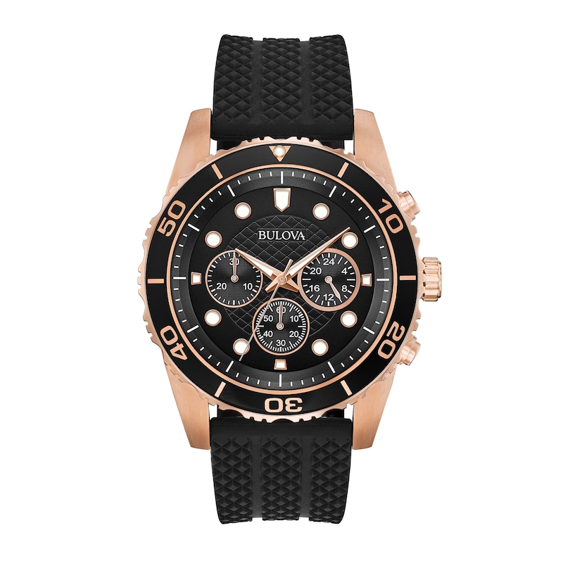 Bulova chronograph watch rose gold Men main image 3
