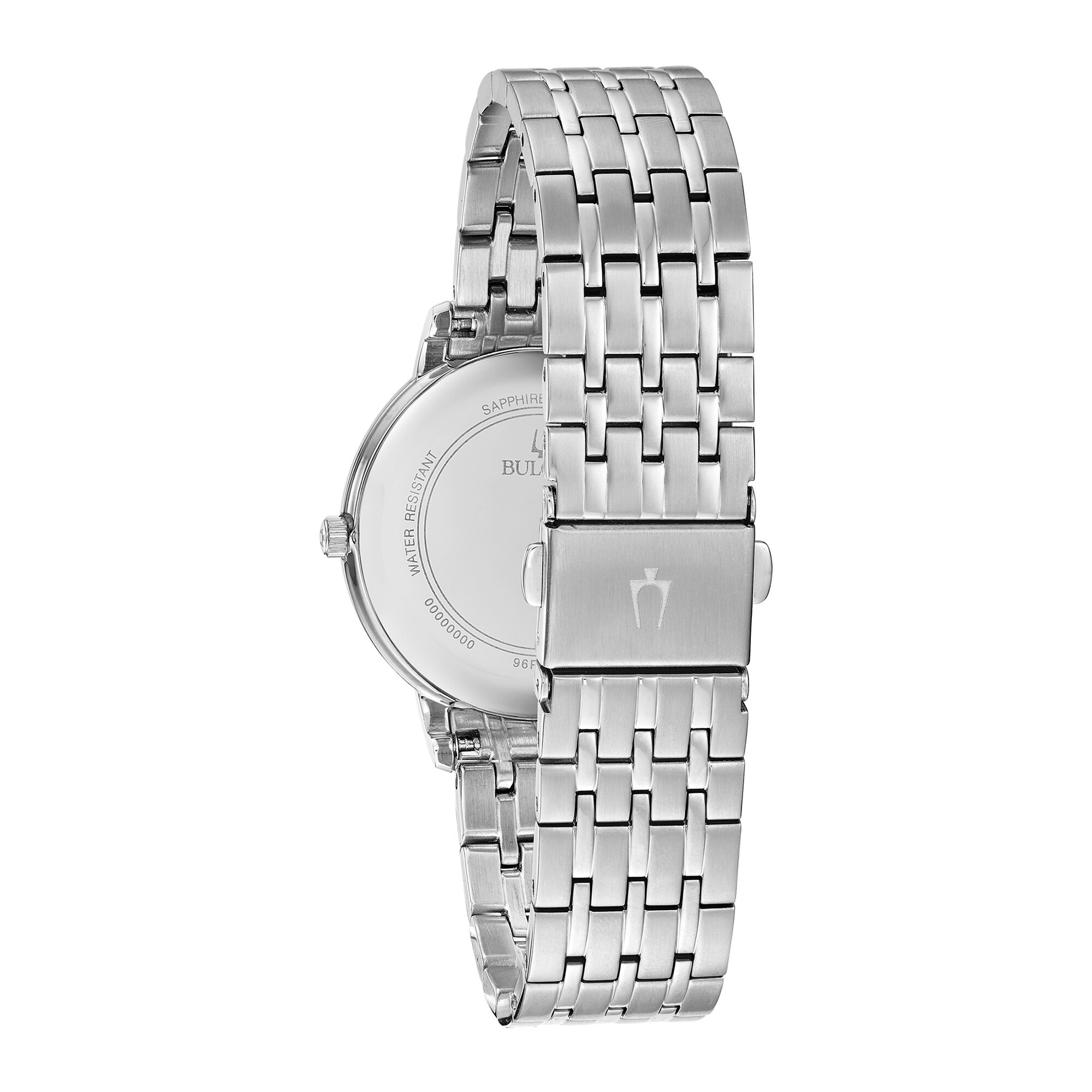 Ladies' Bulova Diamond Accent Watch with Black Dial (Model: 96P205