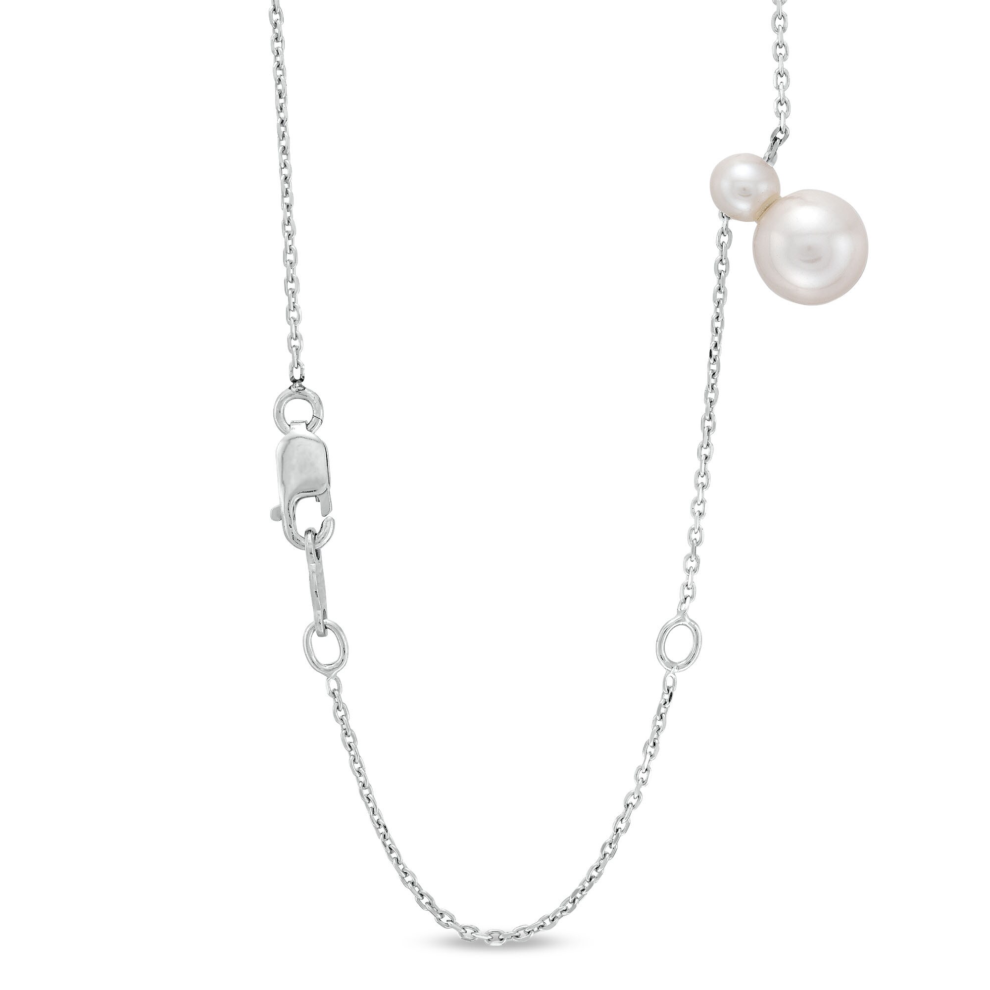 4.0-7.5mm Freshwater Cultured Pearl Station Necklace in 14K Gold