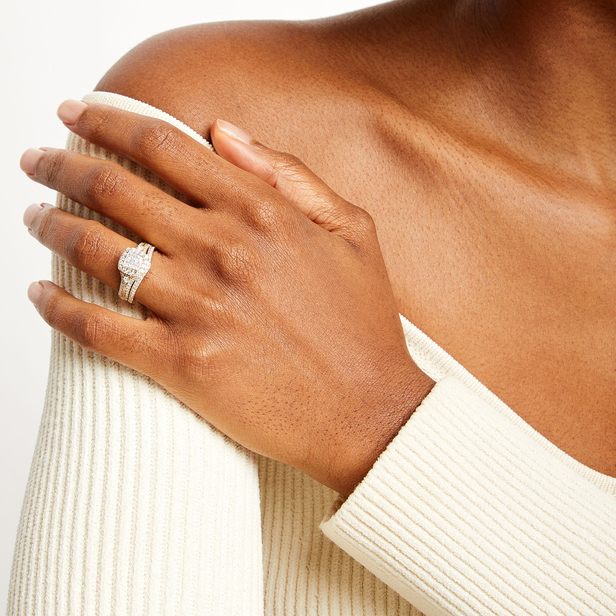 1 CT. T.W. Princess-Cut Diamond Quad Bridal Set in 10K Gold