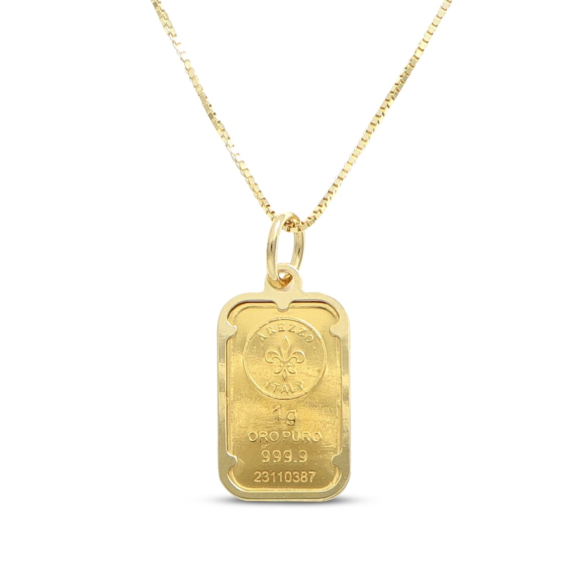 Rectangle Ingot Pendant in 14K and 24K Gold Peoples Jewellers