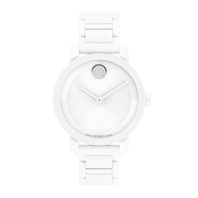 Ladies' Movado Bold® Evolution Crystal Accent White Ceramic Watch
