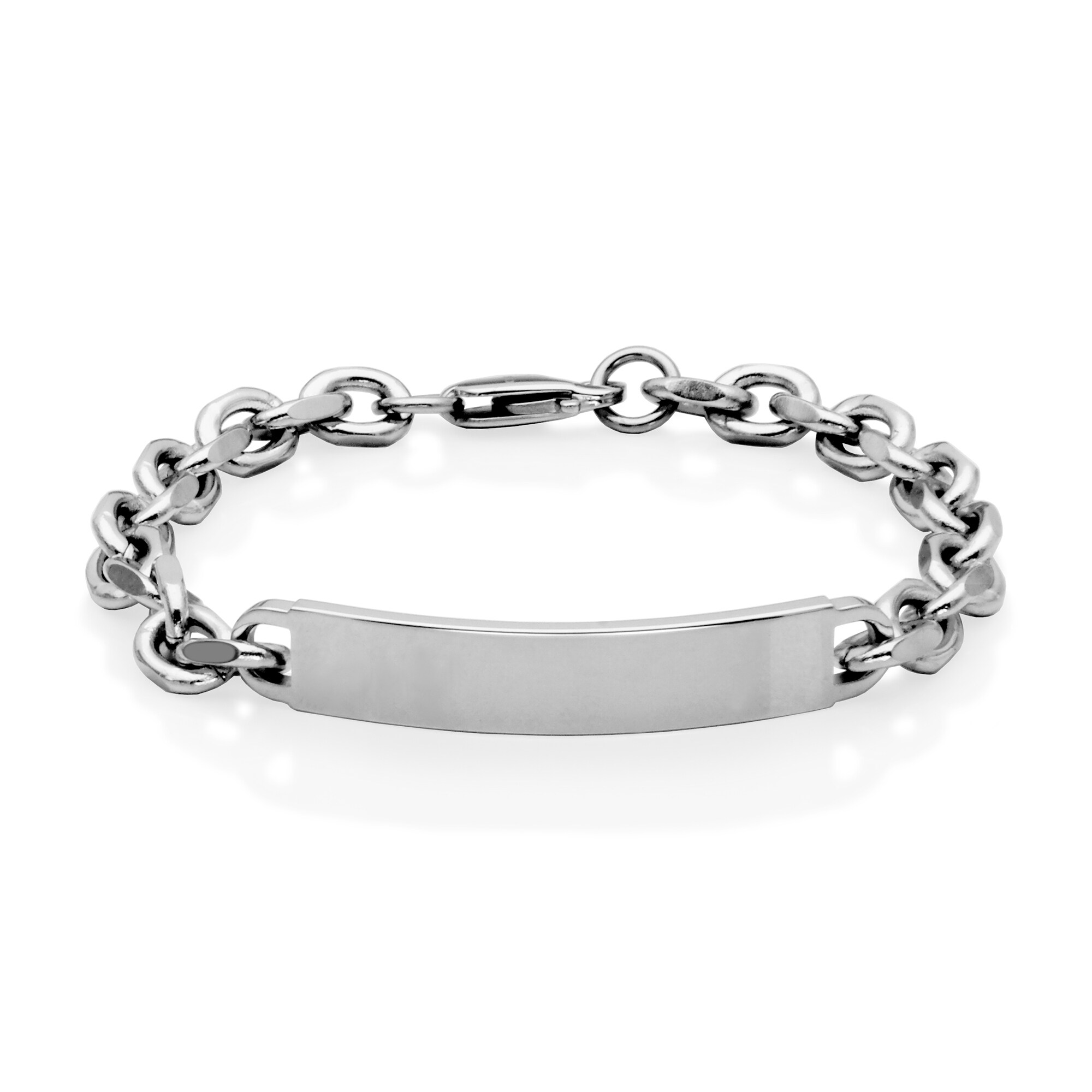 ID Plate Link Chain Bracelet in Stainless Steel - 8.25&quot