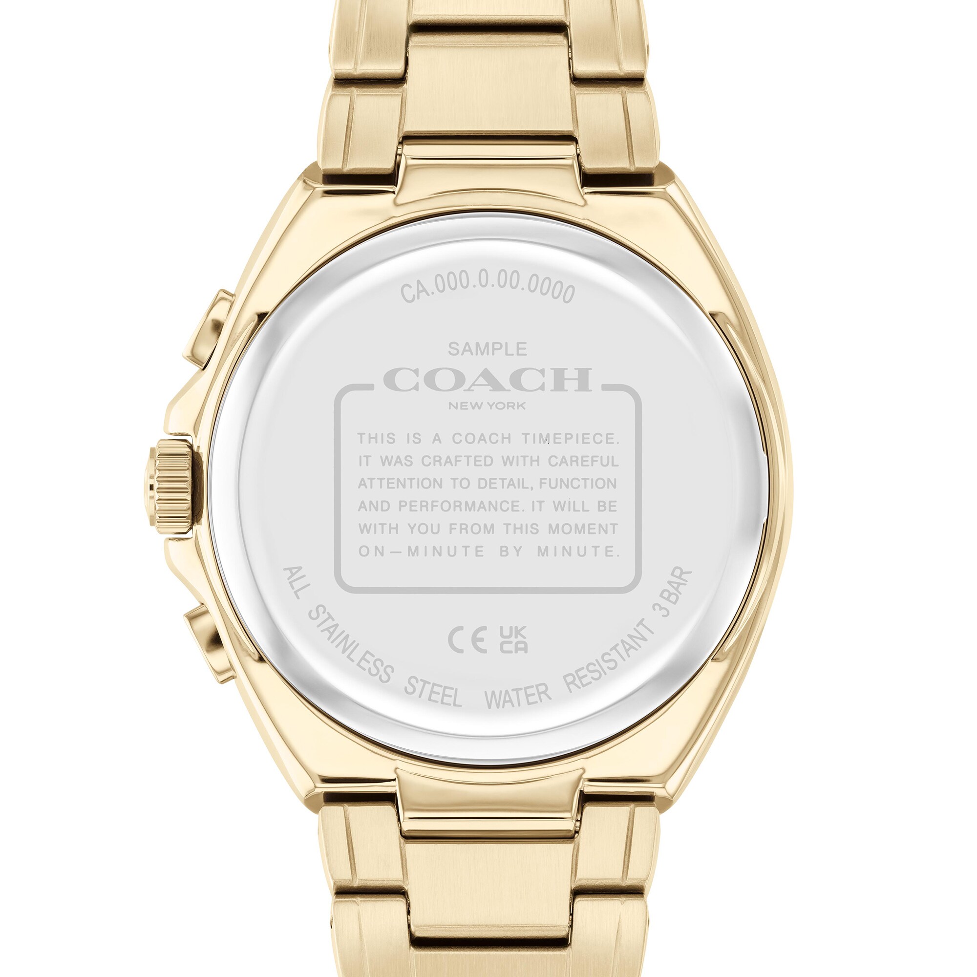 Men's Coach Jackson Gold-Tone IP Chronograph Watch with Green Dial