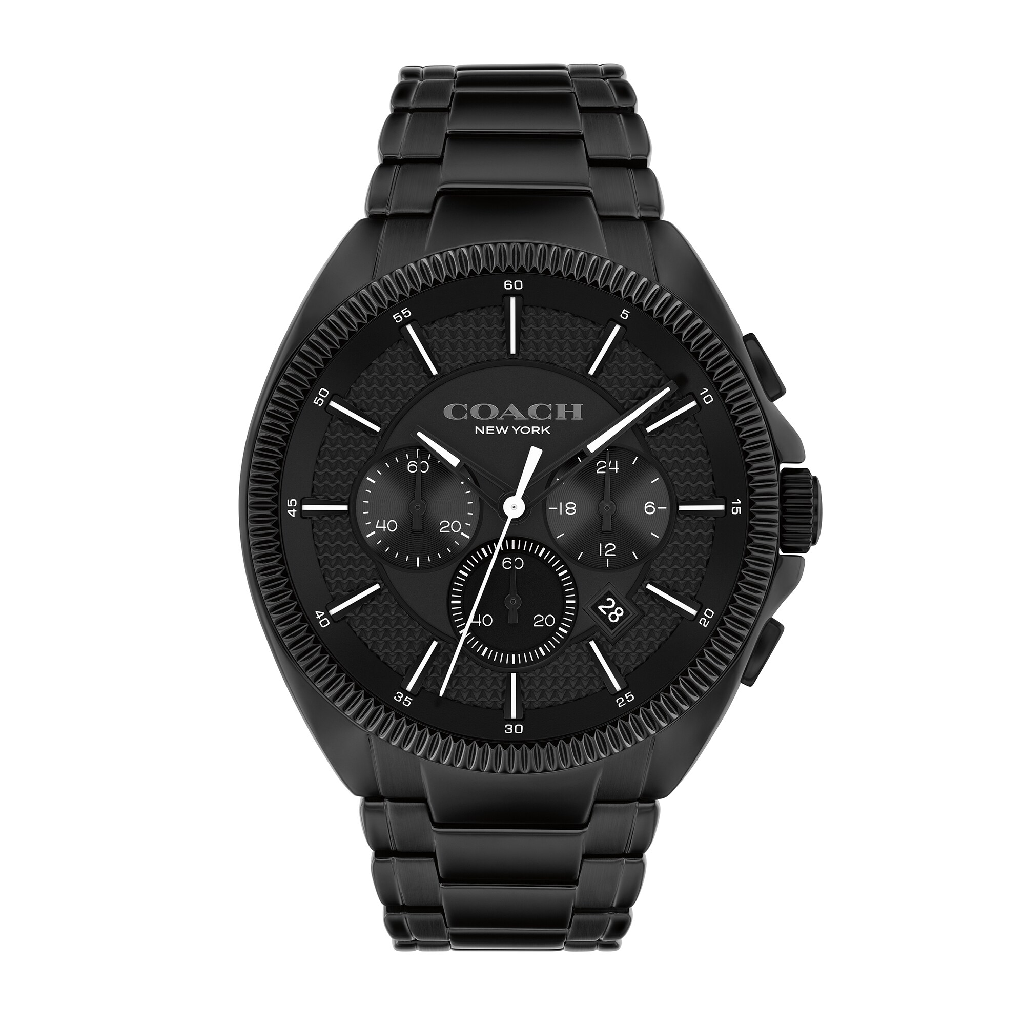 Men's Coach Jackson Black IP Chronograph Watch with Black Dial