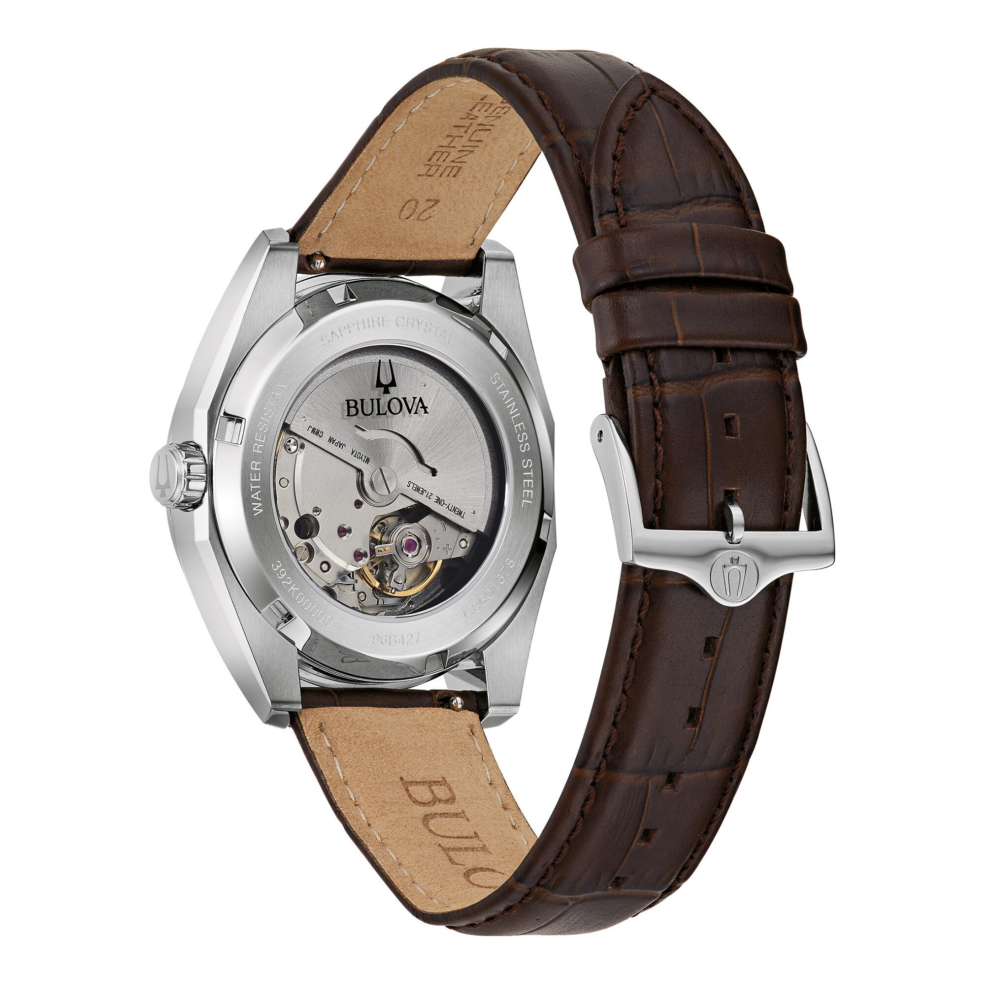 Men's Bulova Surveyor Green Dial Watch in Stainless Steel with