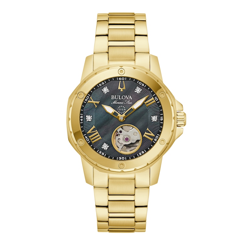 Bulova Women’s Analog Marine Star Watch Ladies Stainless Steel and Gold Tone Bulova Marine Star Watc  main image 2