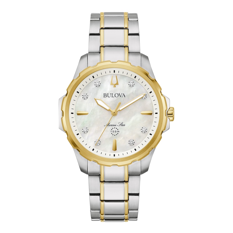 SALE! Bulova Star Women\'s Diamond Accent Watch Vintage A4 Bulova Marine Star 100M Diamond Watch Stainless  main image 4
