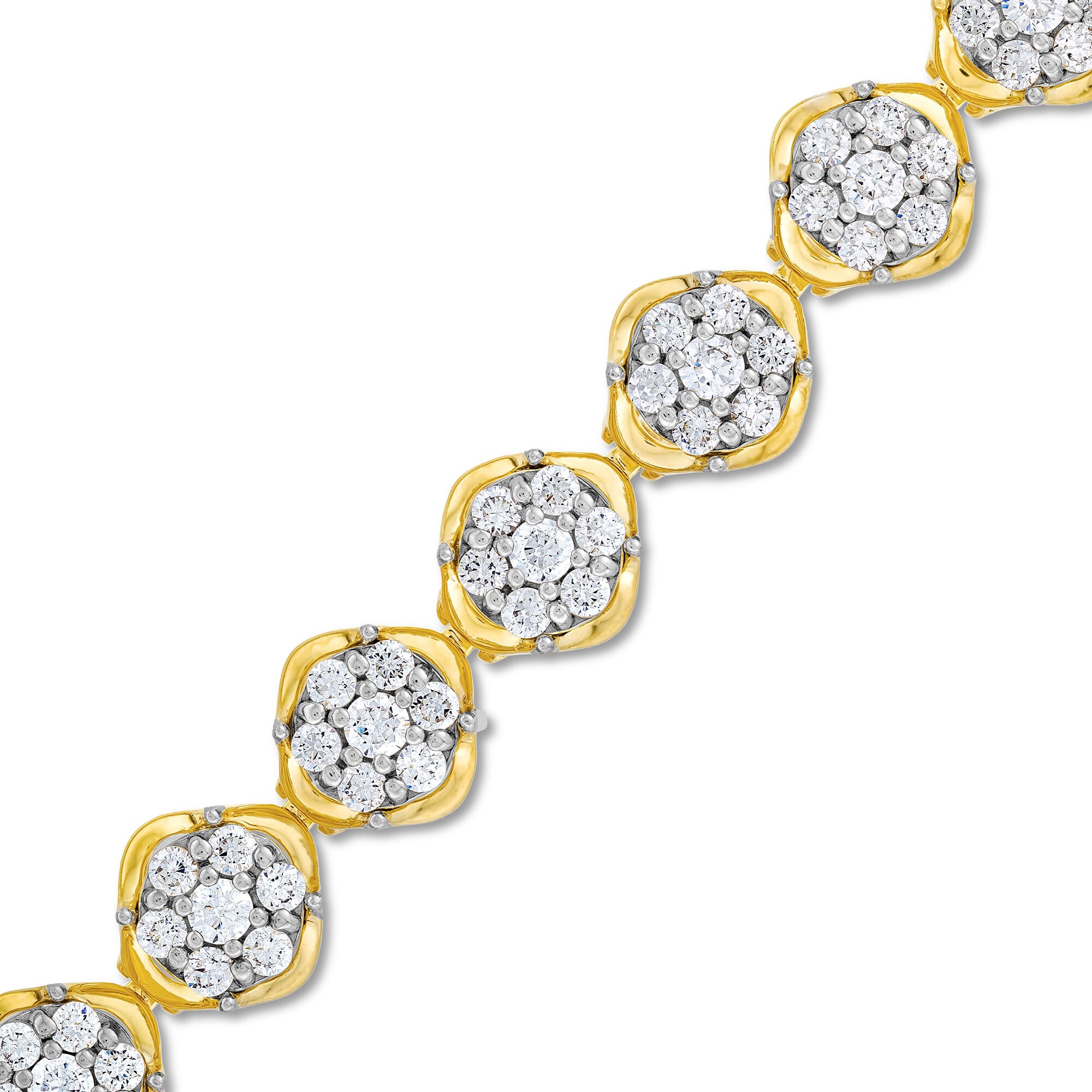 4 CT. T.W. Multi-Diamond Flower Bracelet in 10K Gold | Zales Outlet
