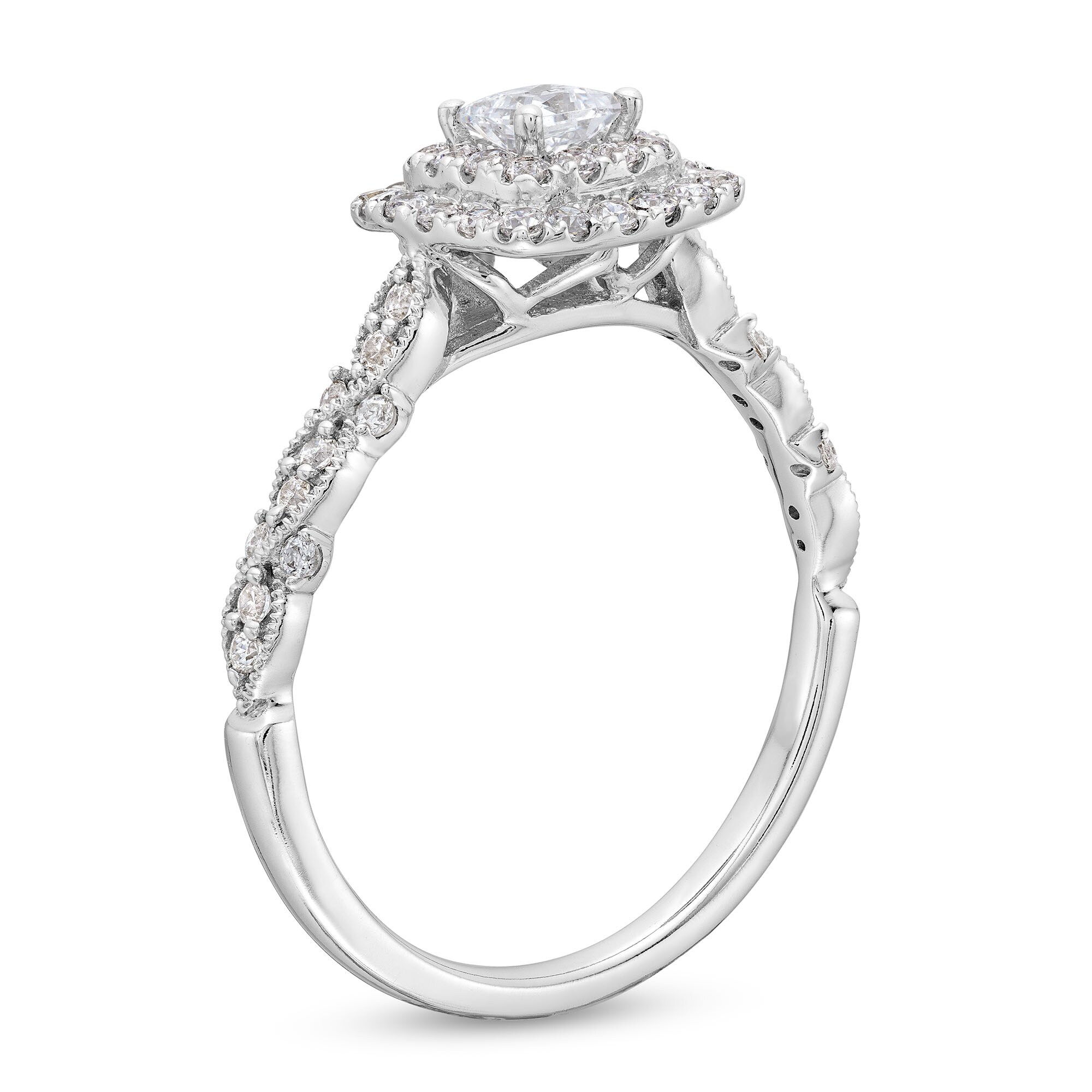 E-② 5/8 CT. T.W. Princess-Cut Diamond Double Cushion Frame Vintage
