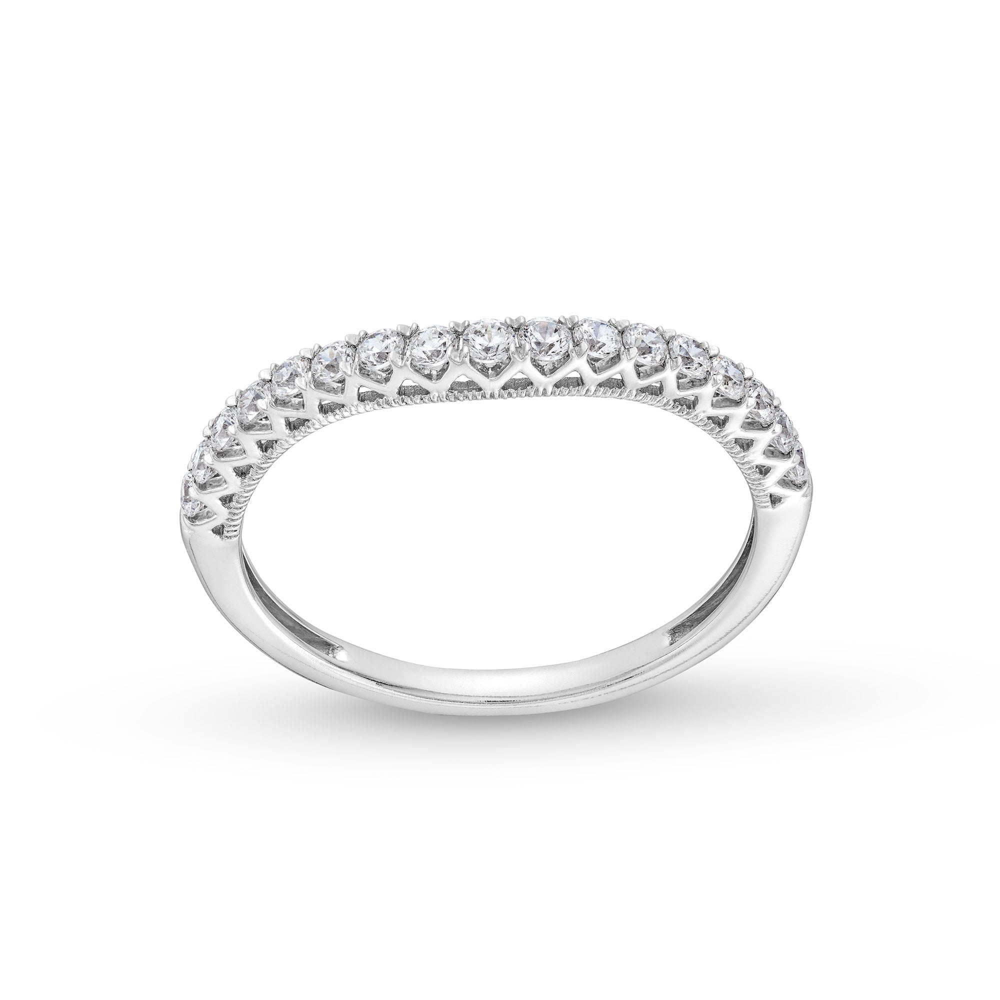 1/3 CT. T.W. Diamond Vintage-Style Contour Anniversary Band in 14K