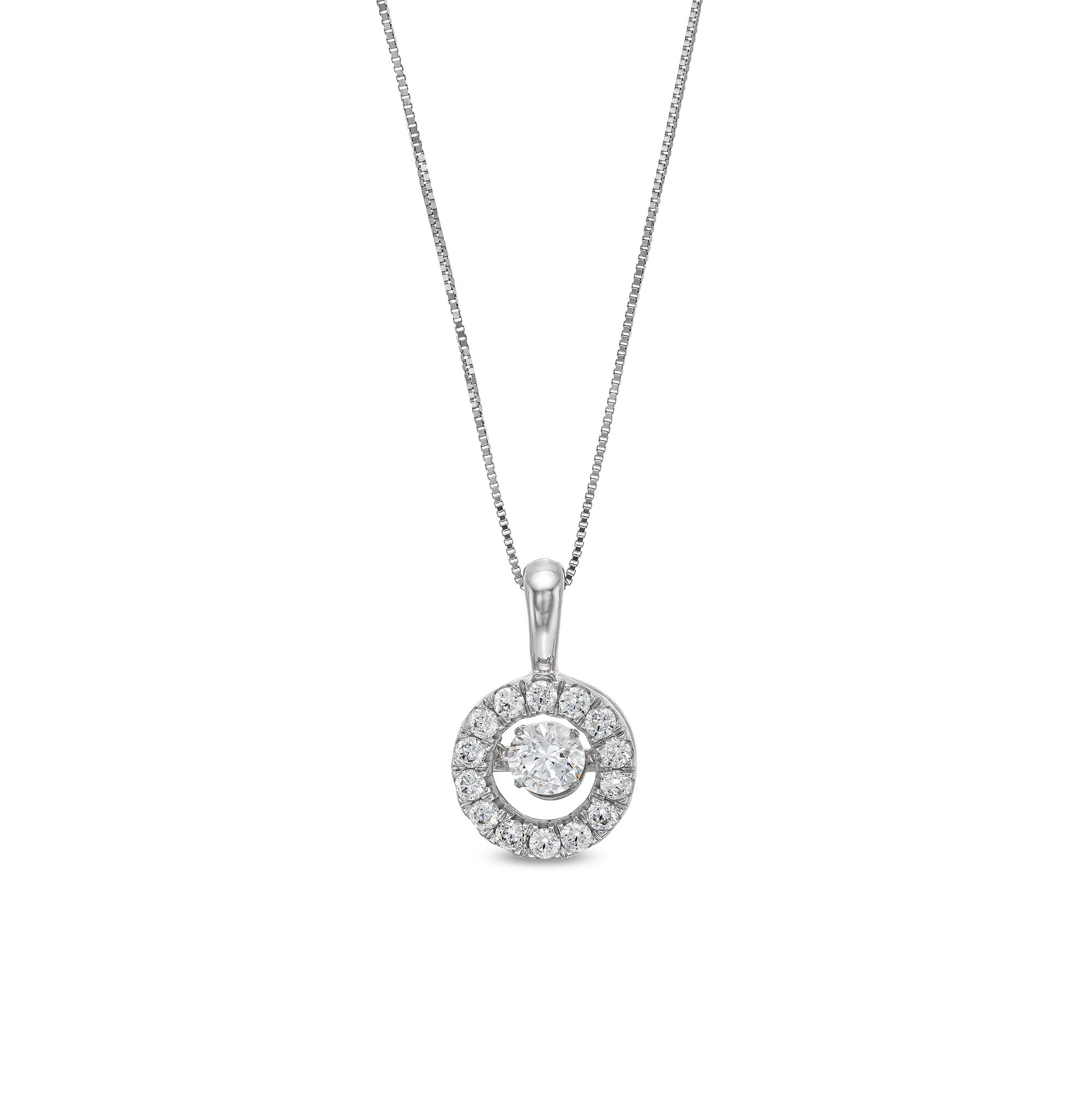 1 CT. T.W. Lab-Grown Diamond Open Circle Frame Pendant in 10K