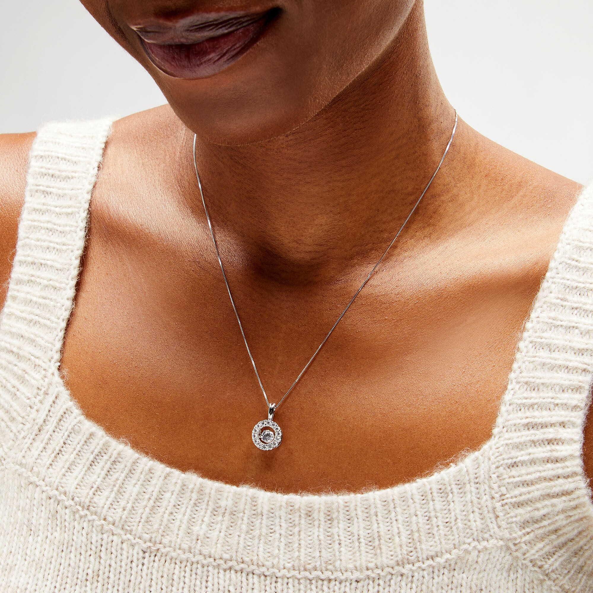 1 CT. T.W. Lab-Grown Diamond Open Circle Frame Pendant in 10K