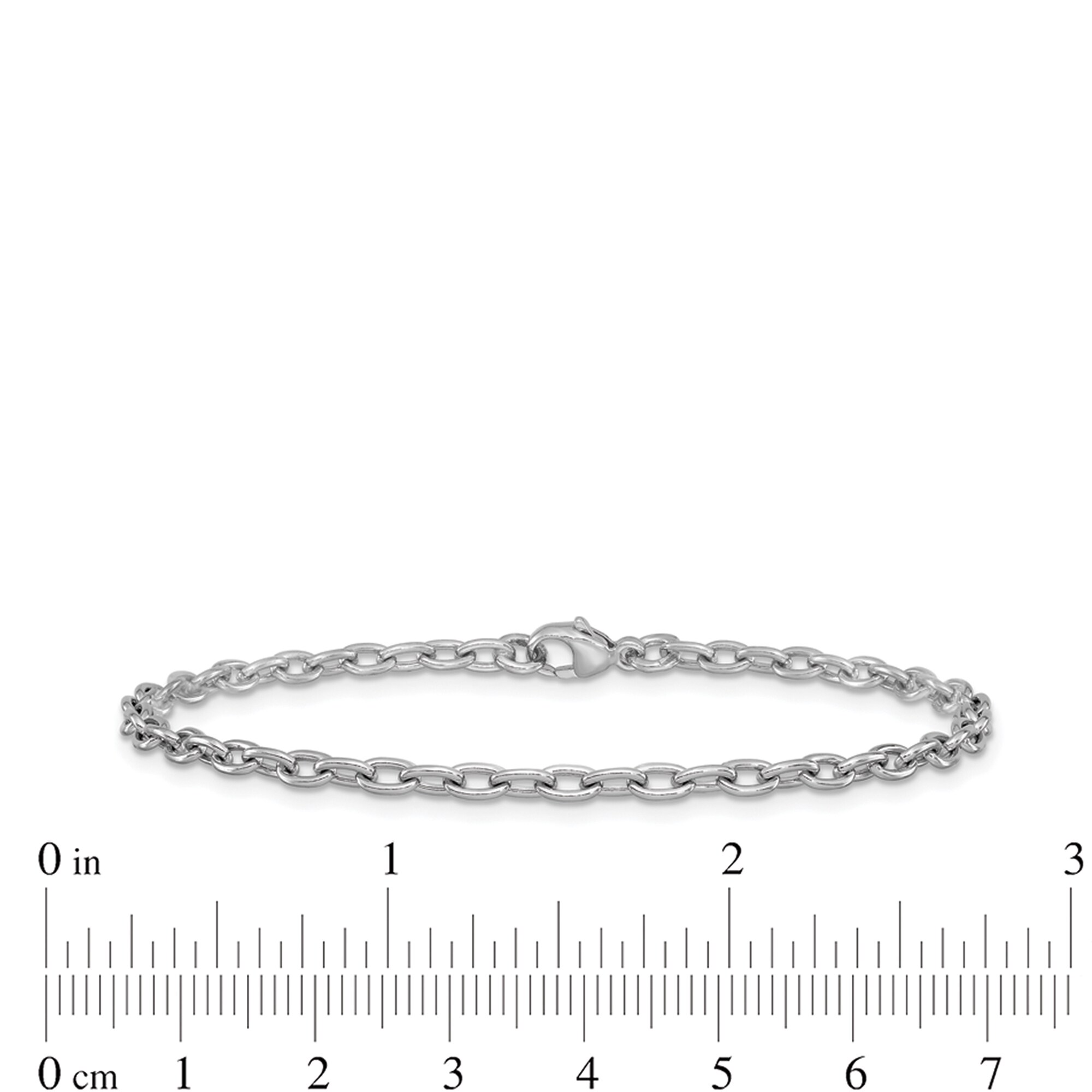 3.0mm Cable Chain Bracelet in Solid Platinum - 7.25&quot