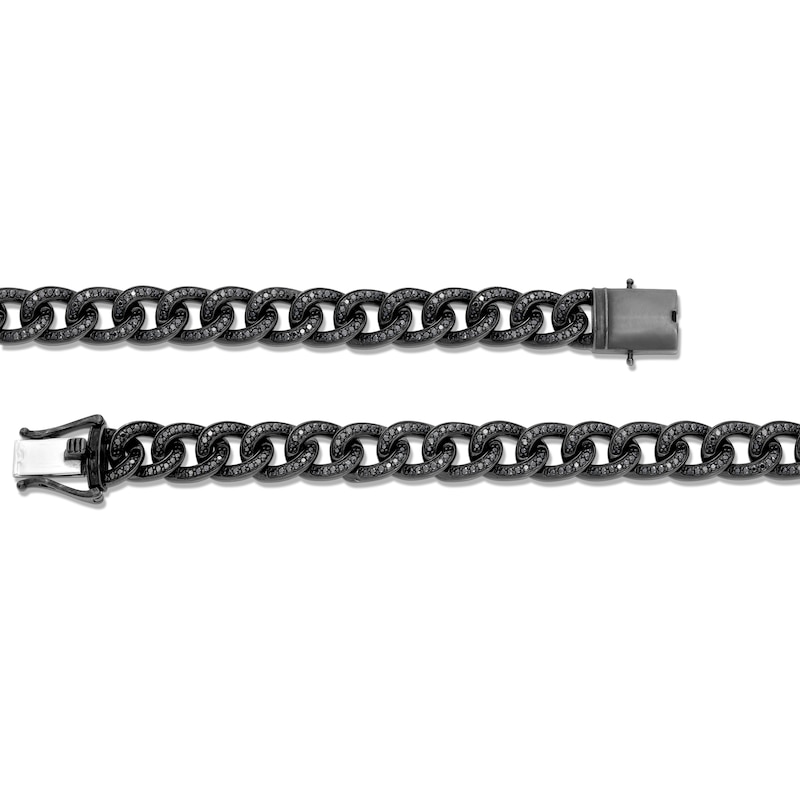 Vera Wang Men Black Diamond Curb Chain Necklace in